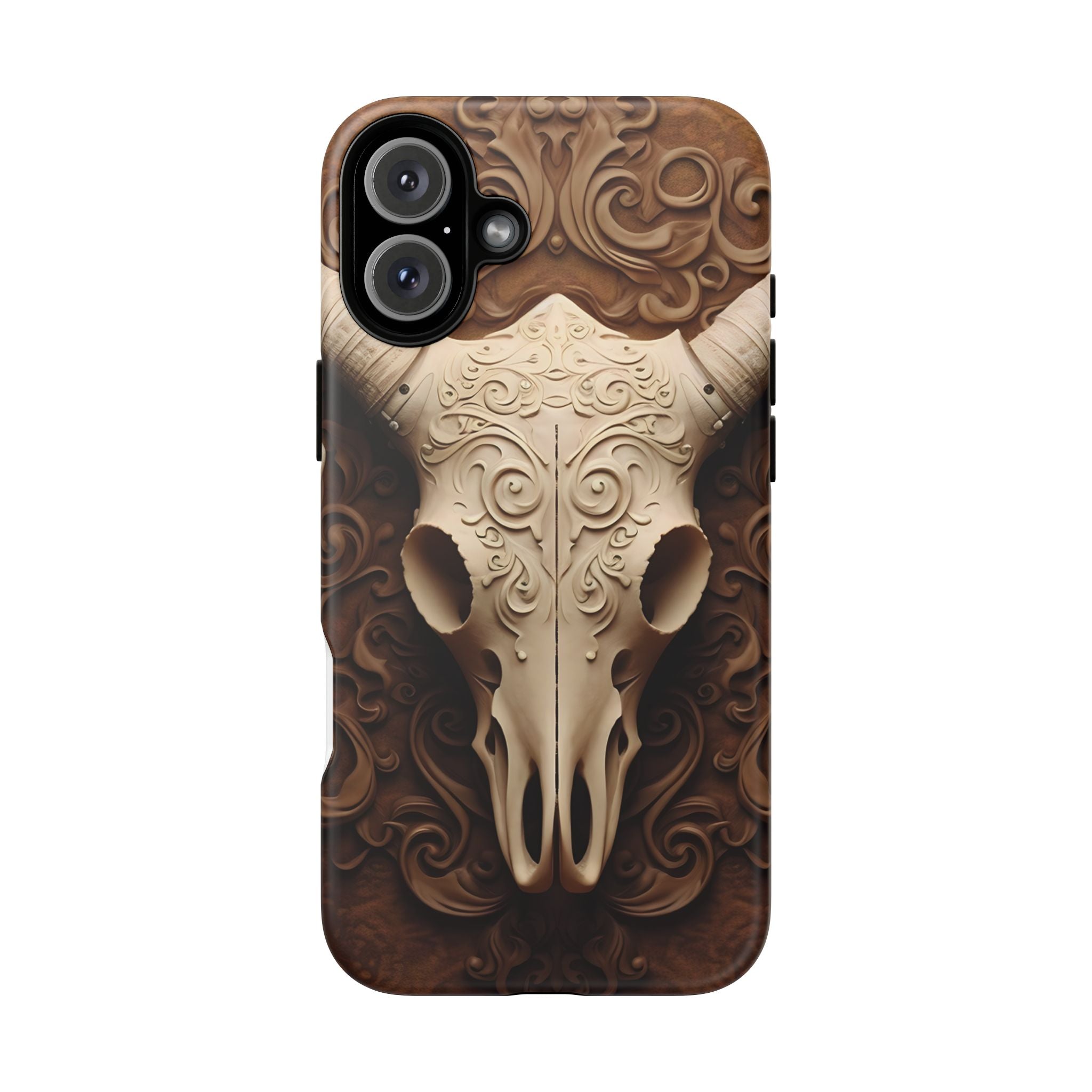 Baroque Ram Skull Hexagon Stone iPhone Case