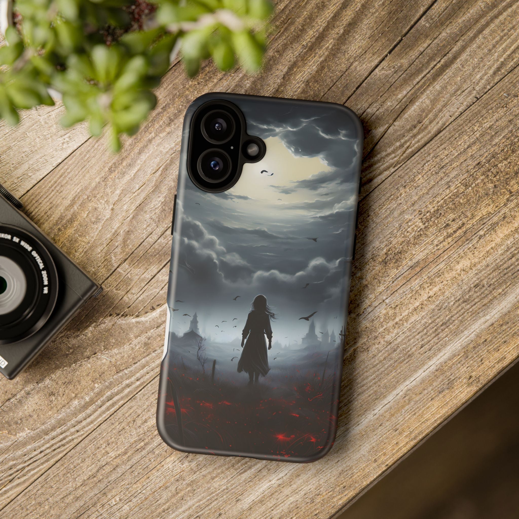 Stormy Silhouette Hexagon Stone iPhone Case