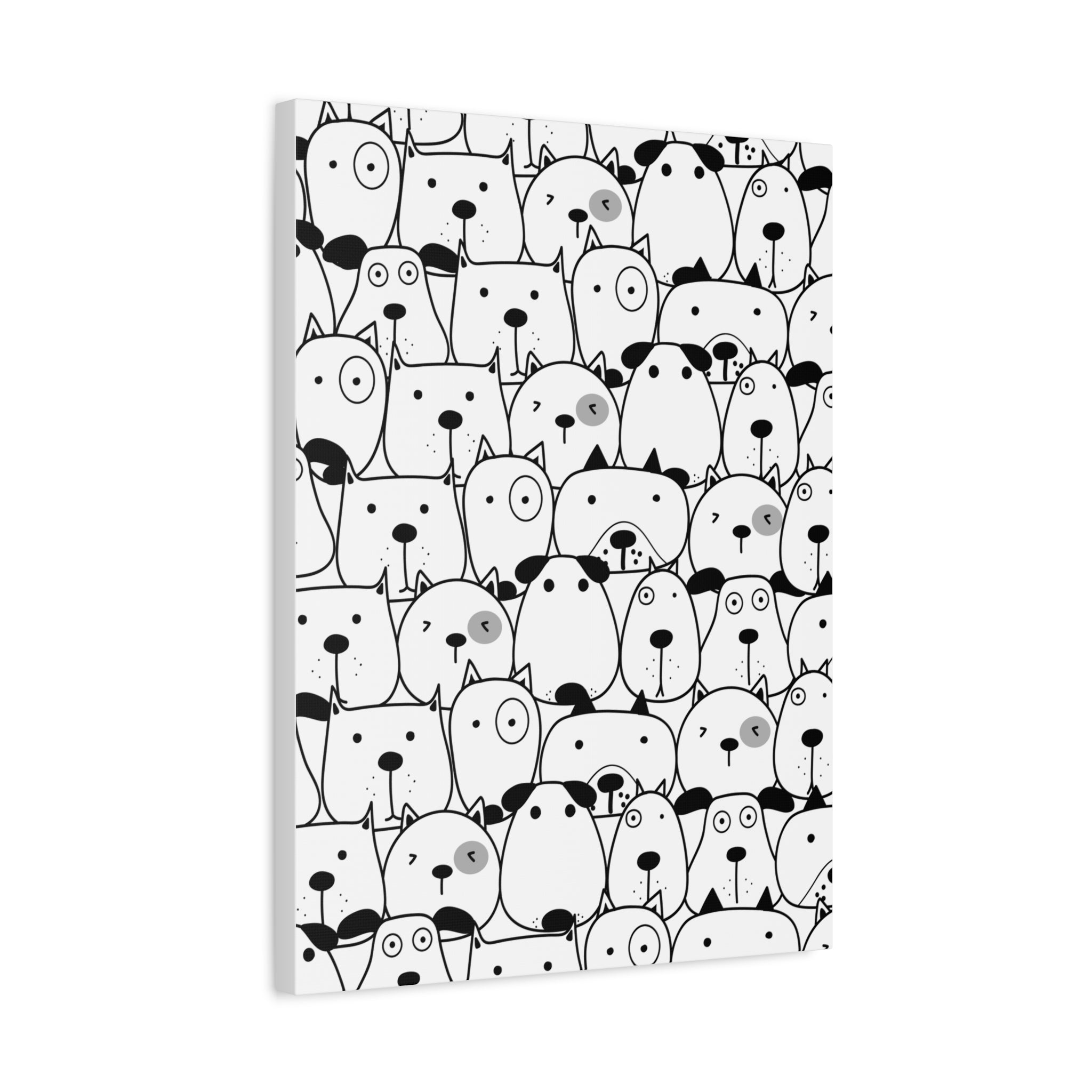 Adorable Puppy Faces Matte Canvas Art