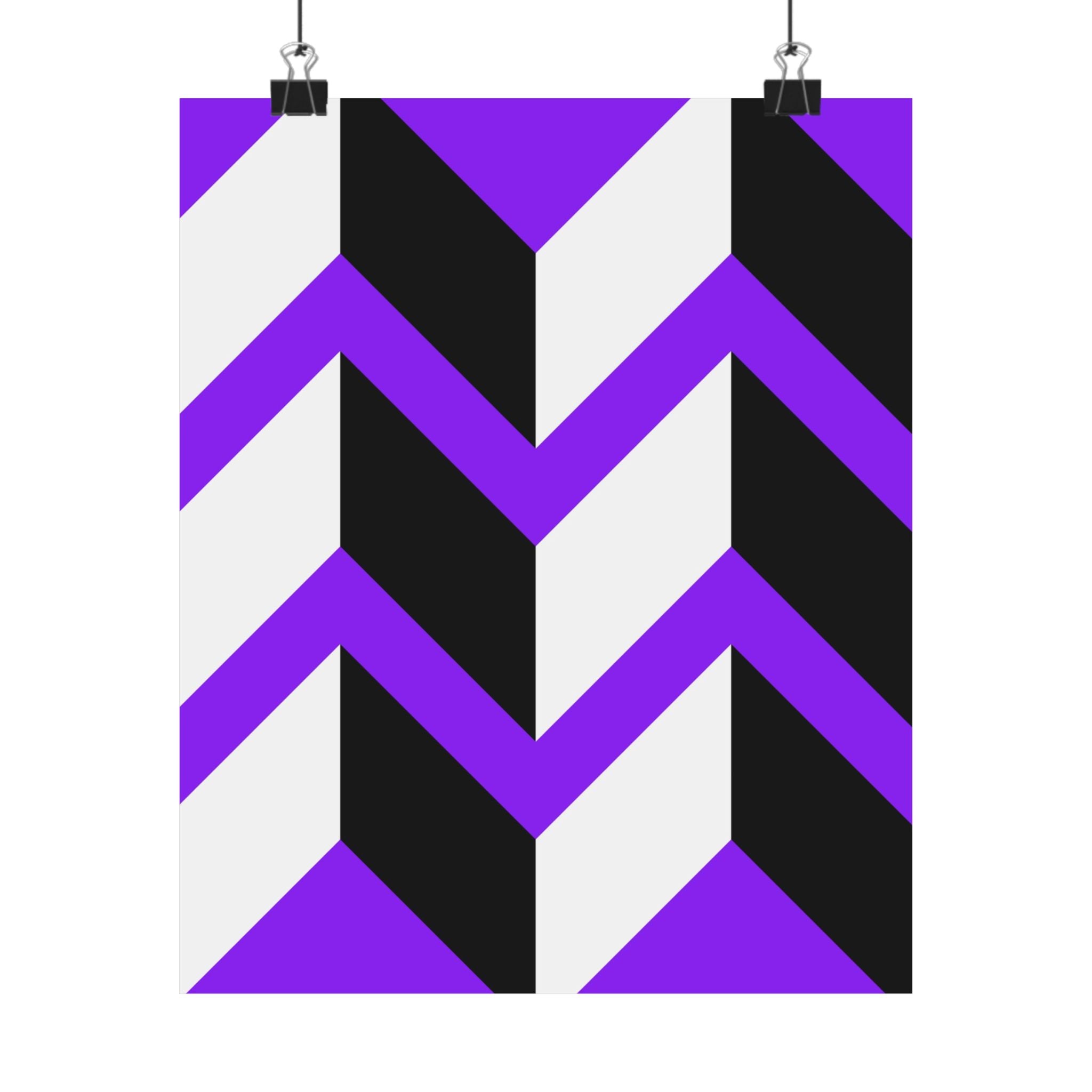 Purple Geometric Wave Poster Art