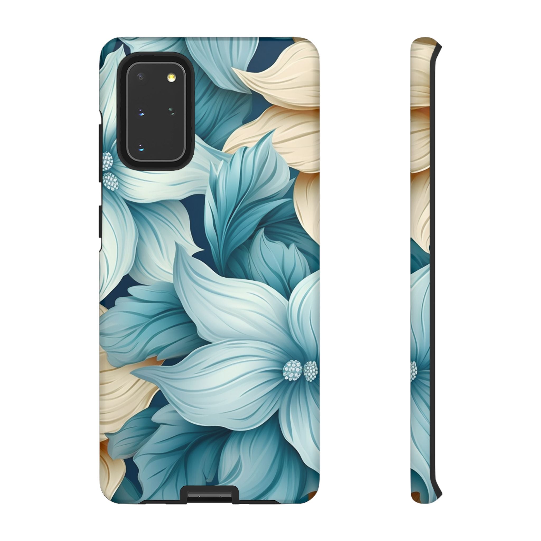 Teal Floral Samsung Phone Case