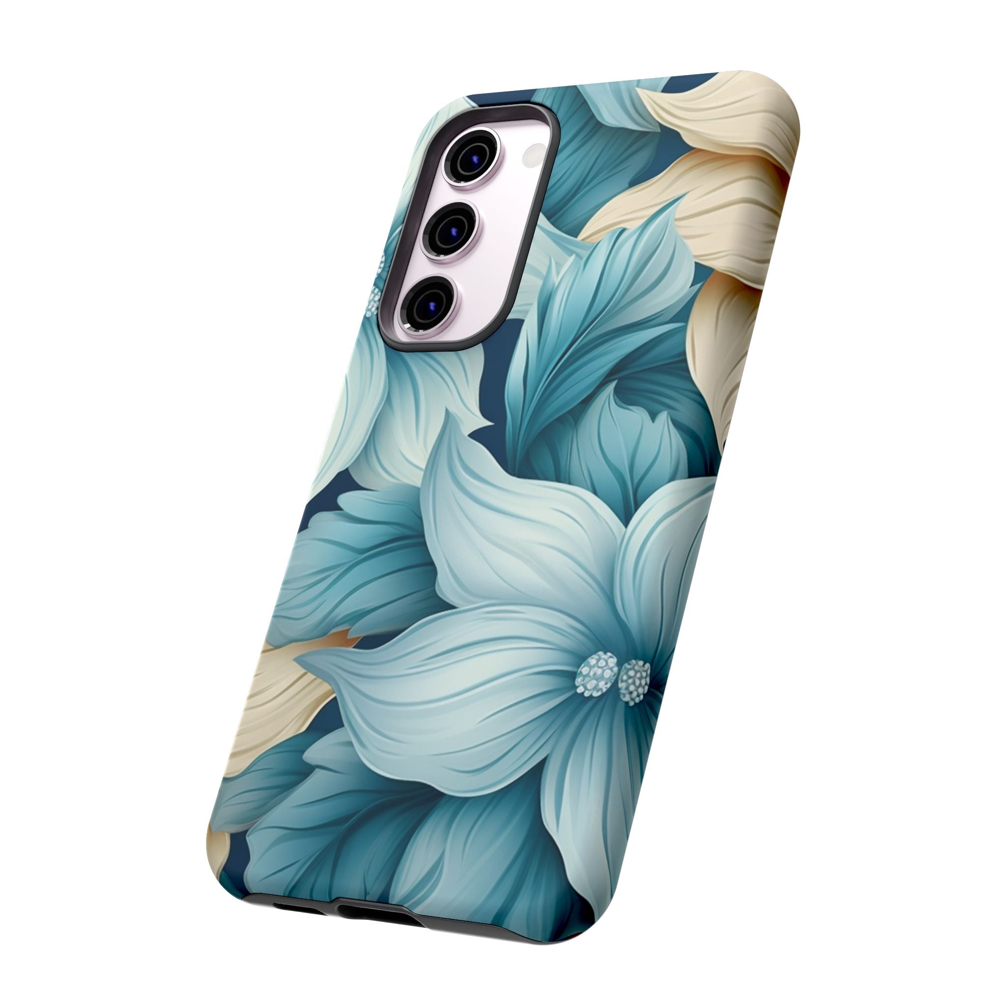 Teal Floral Samsung Phone Case