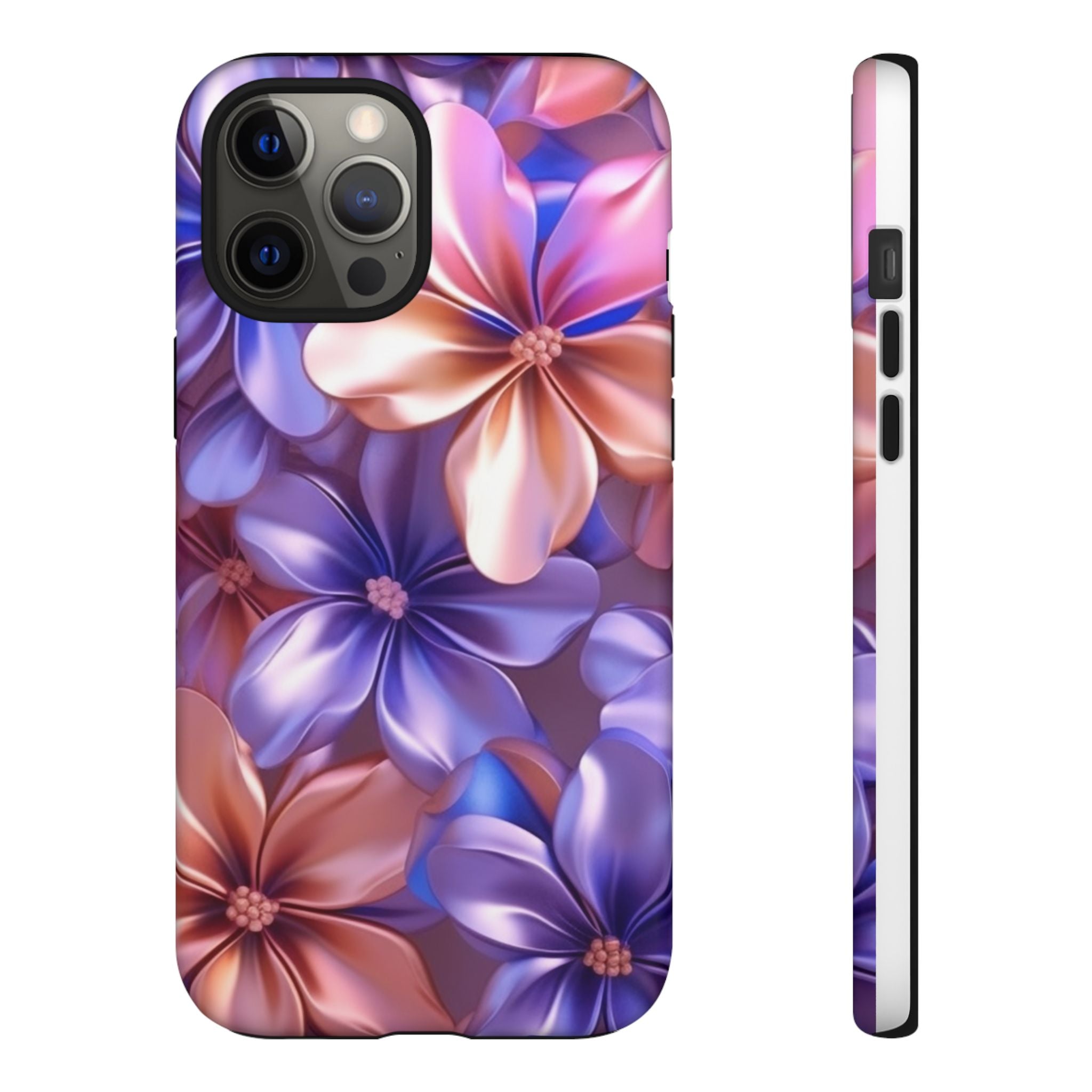 Metallic Flower iPhone Case - Rugged Hexagon Stone