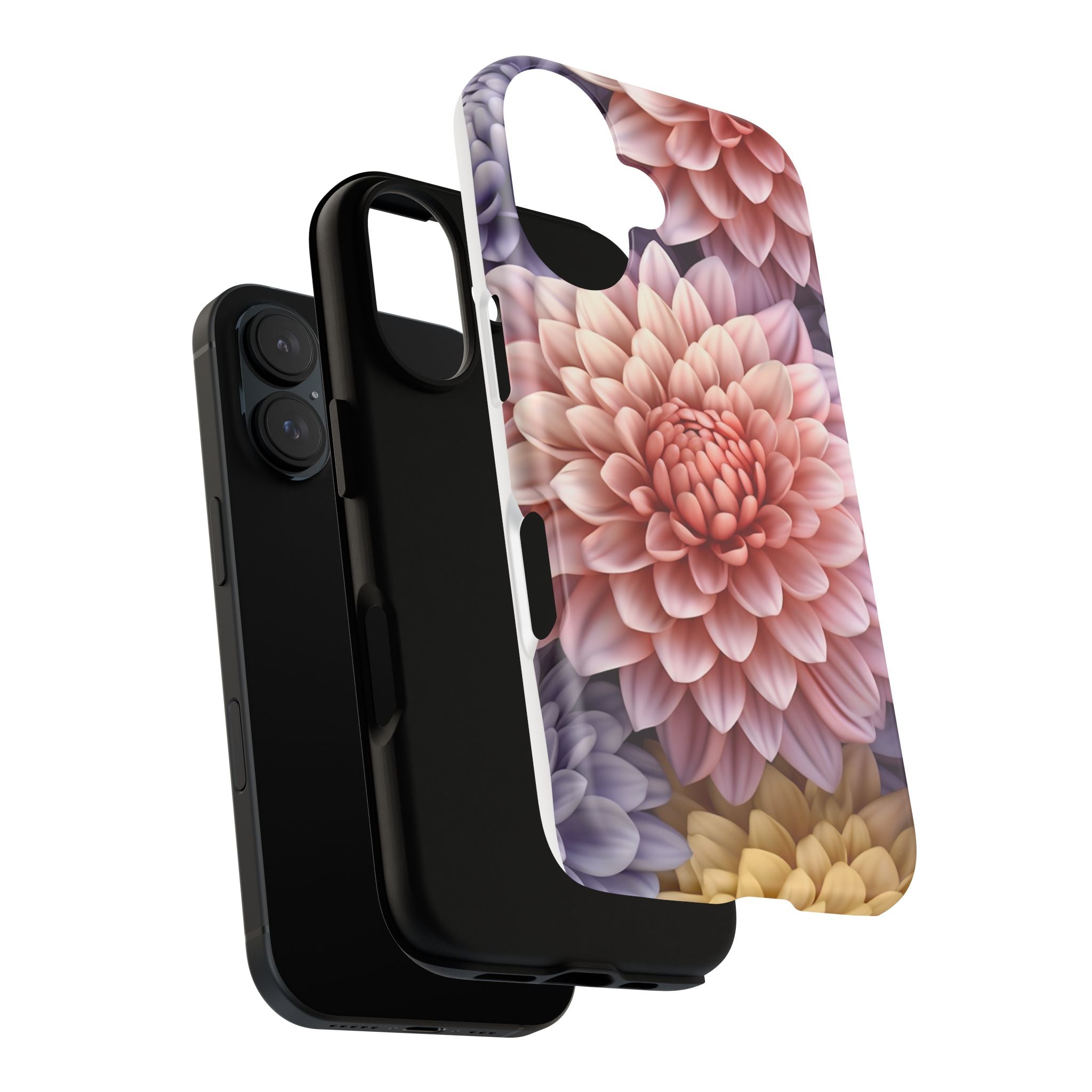 Dahlia Bloom Hexagon Stone iPhone Case