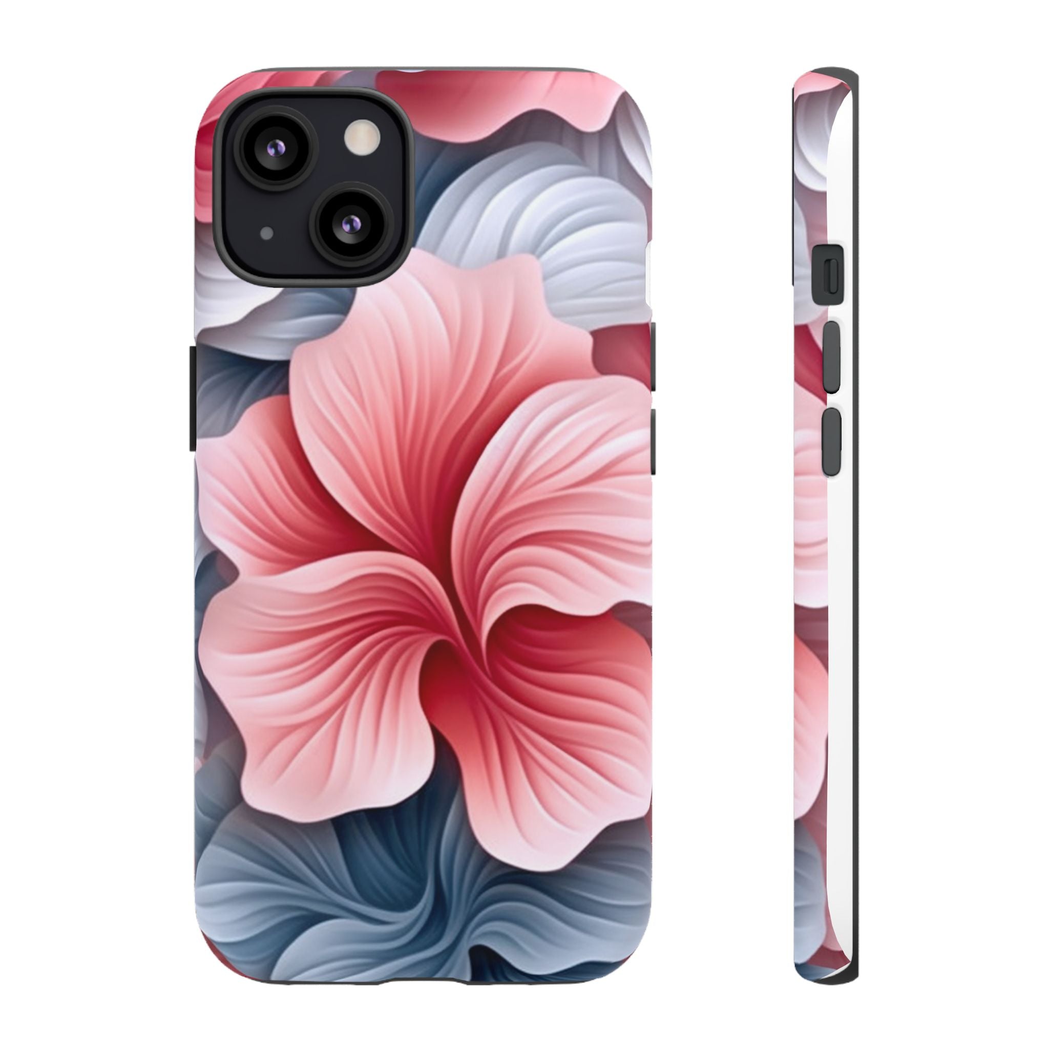 Abstract Floral Pink iPhone Case - Hexagon Stone