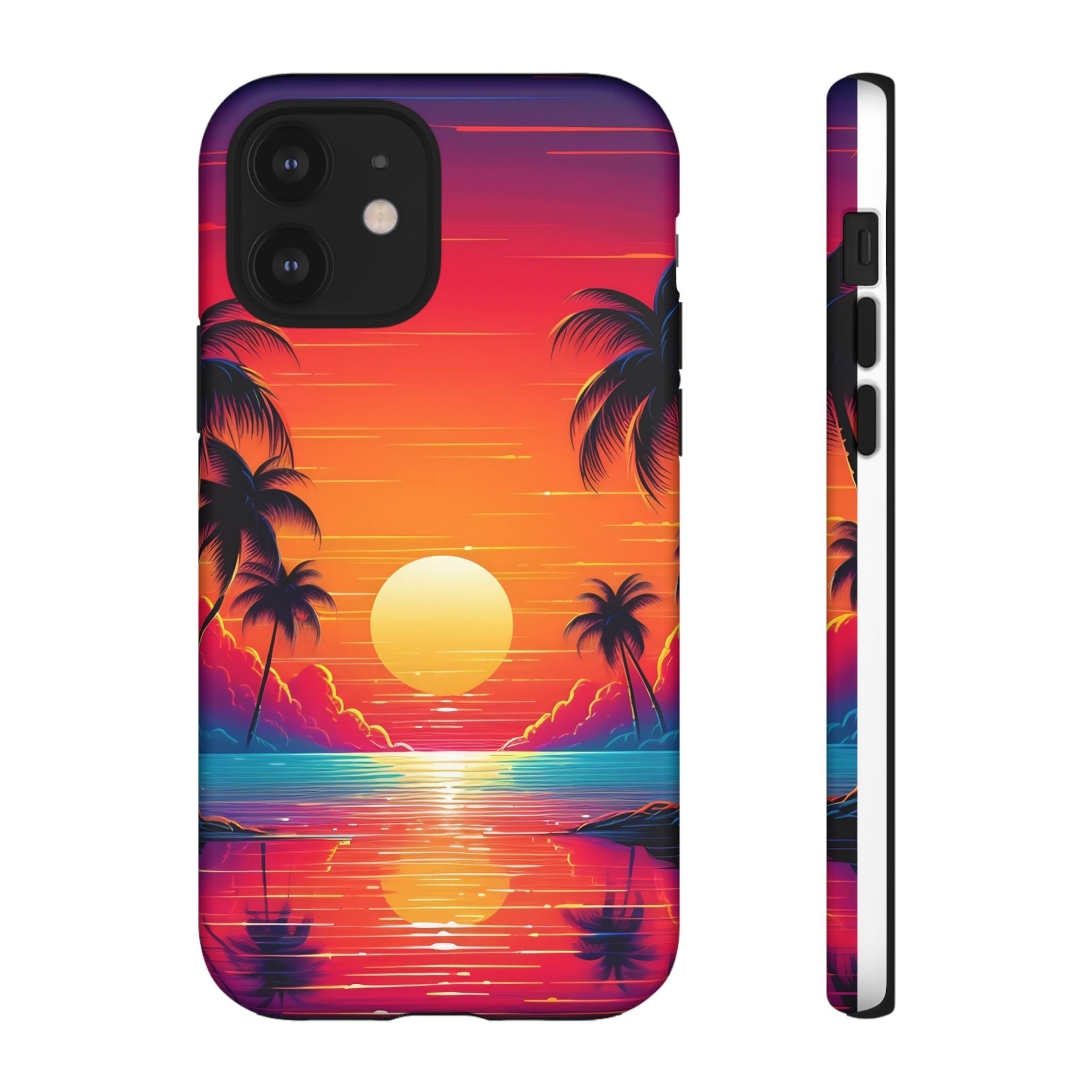 Sunset Palm Beach iPhone Case - Hexagon Stone