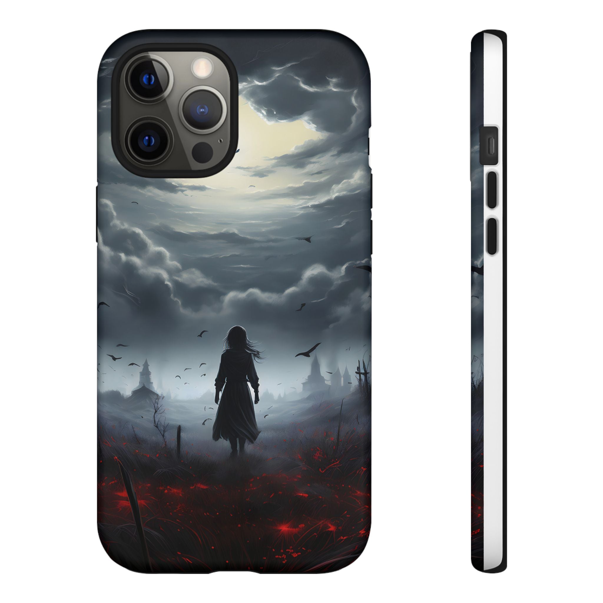 Stormy Silhouette Hexagon Stone iPhone Case