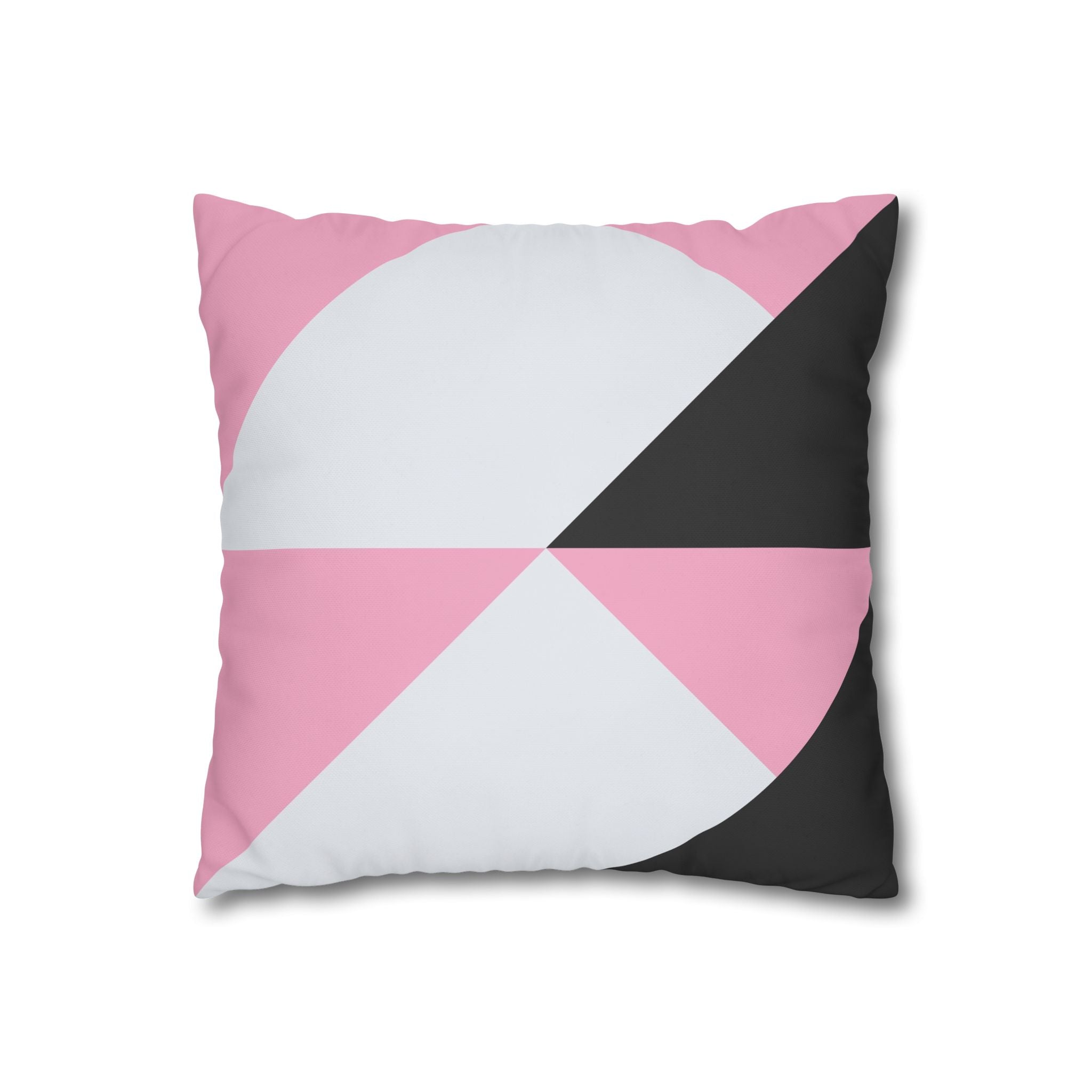 Geometric Triangle Pillowcase - Pink & Gray