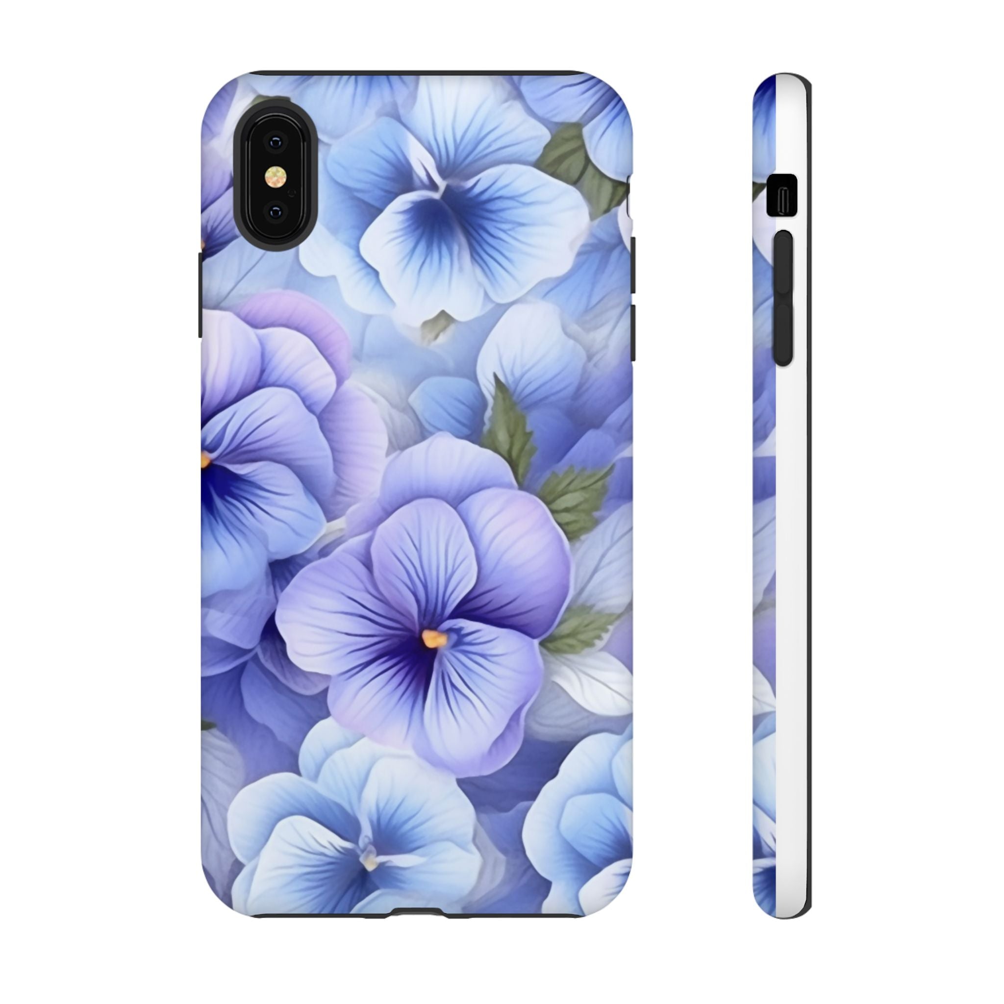 Dreamy Pansy Blue iPhone Case - Hexagon Stone