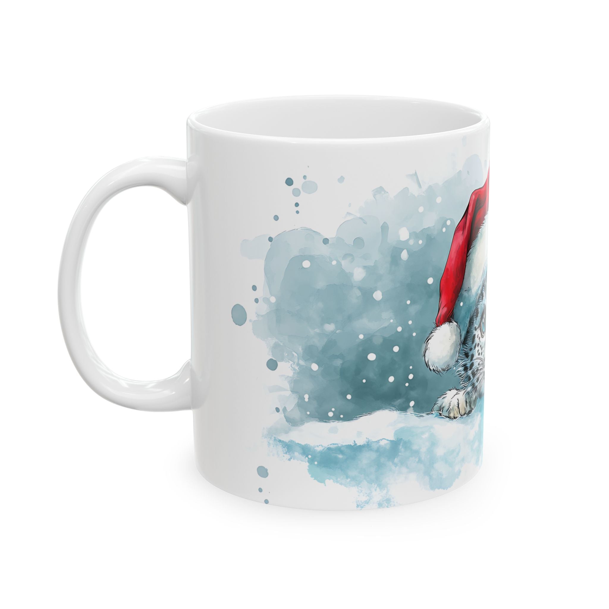 Snow Leopard Santa Mug