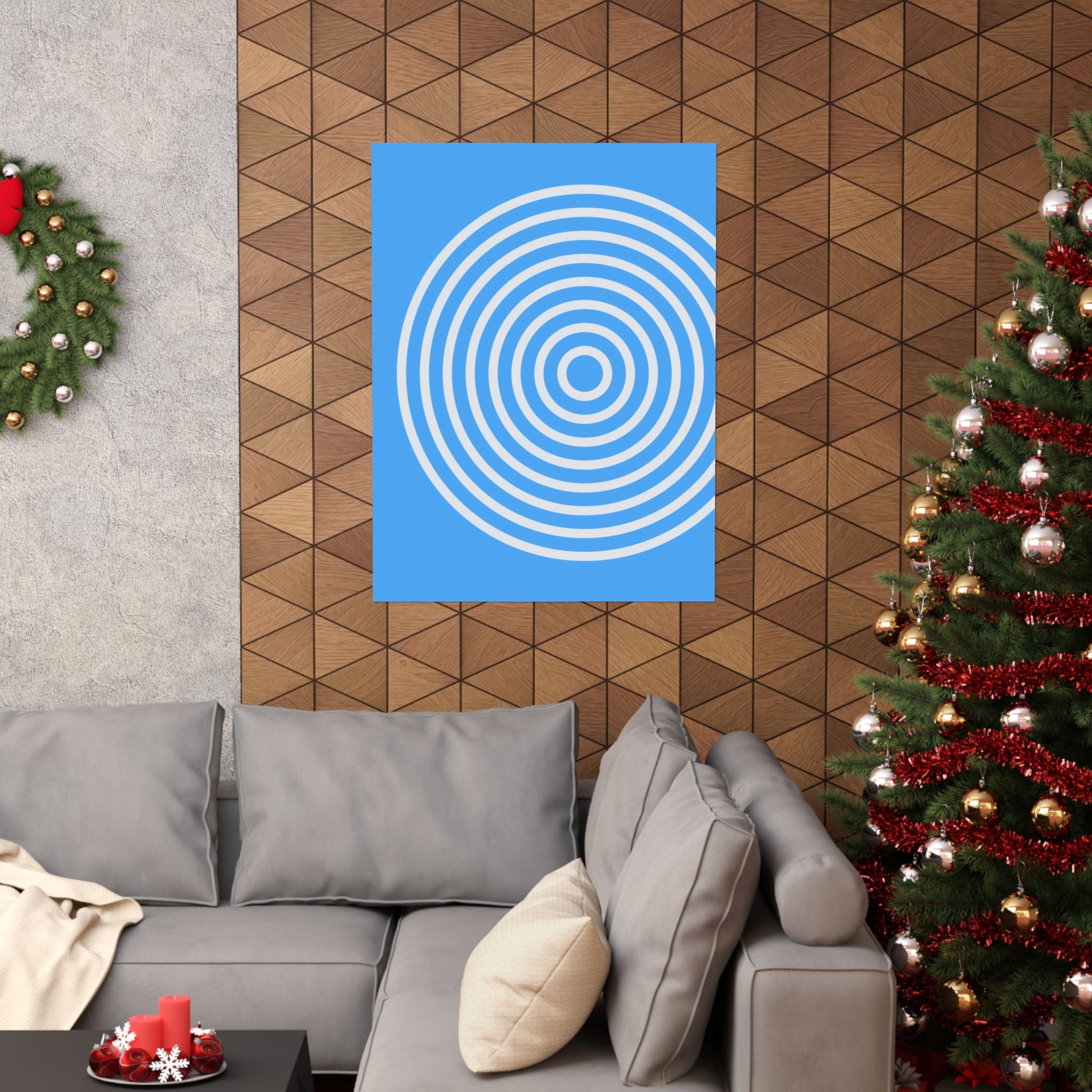 Minimalist Blue Circle Ripple Poster