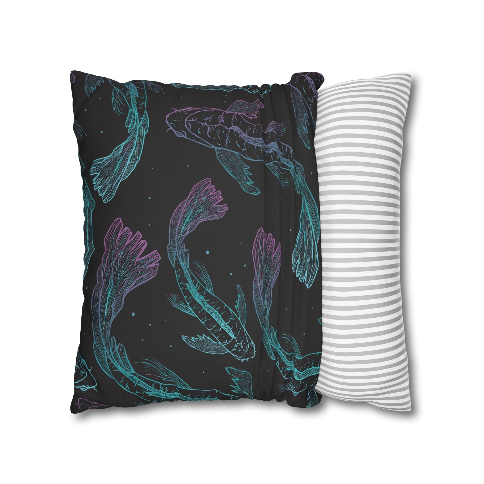 Teal & Purple Koi Fish Pillowcase