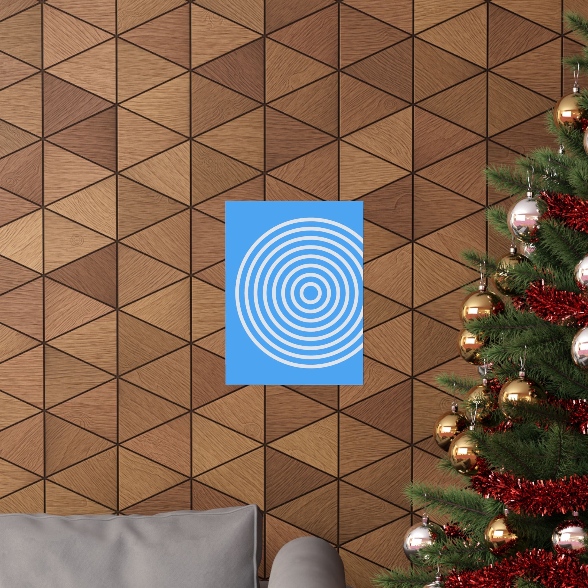 Minimalist Blue Circle Ripple Poster