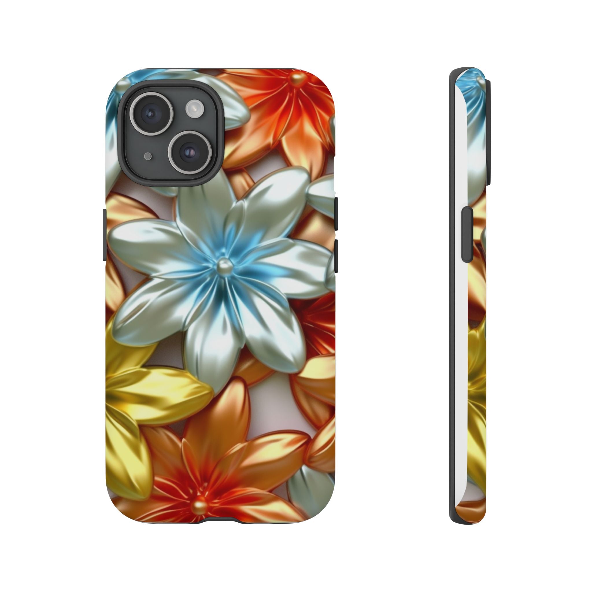 Metallic Flower Hexagon iPhone Case - Rugged