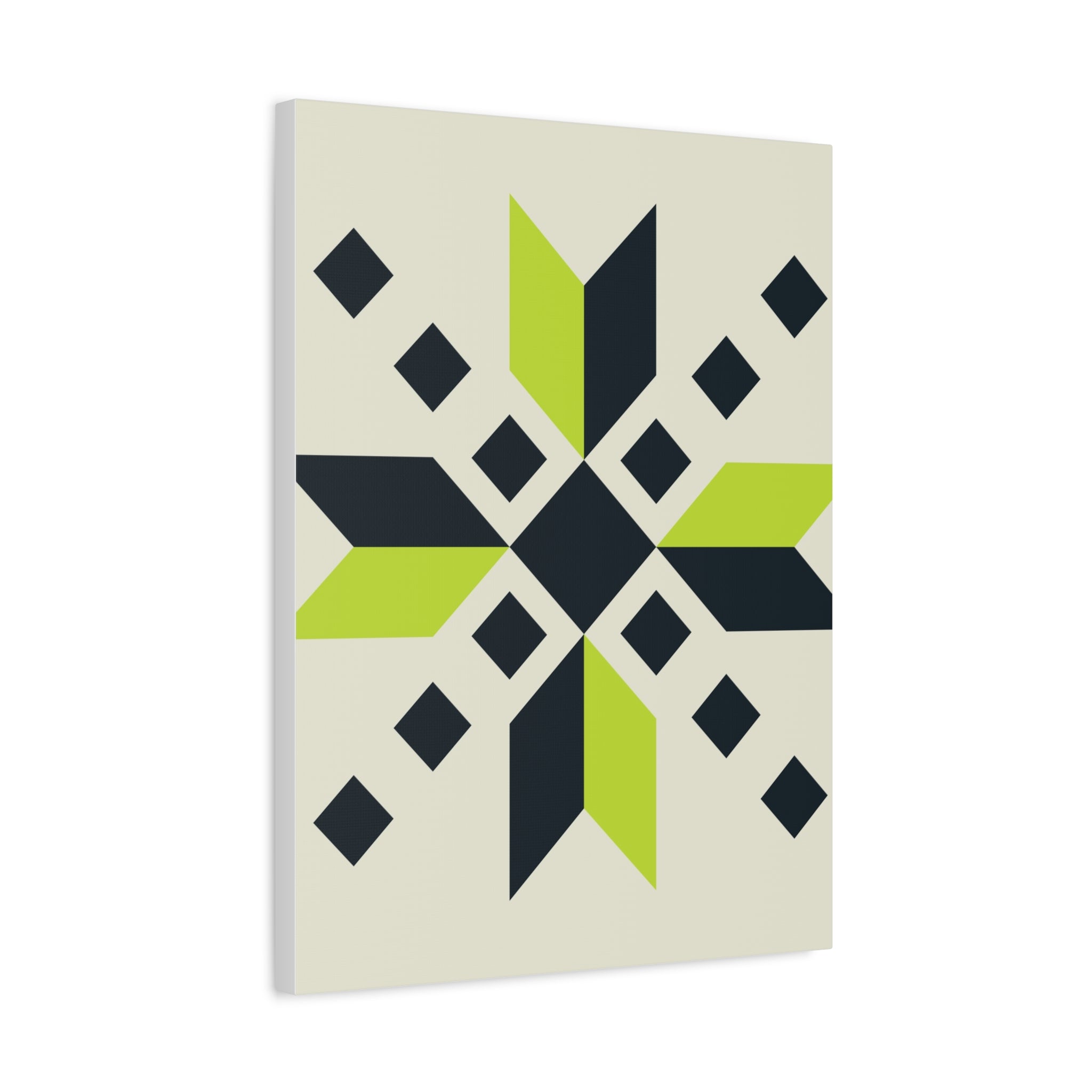 Geometric Green Starburst Canvas Art