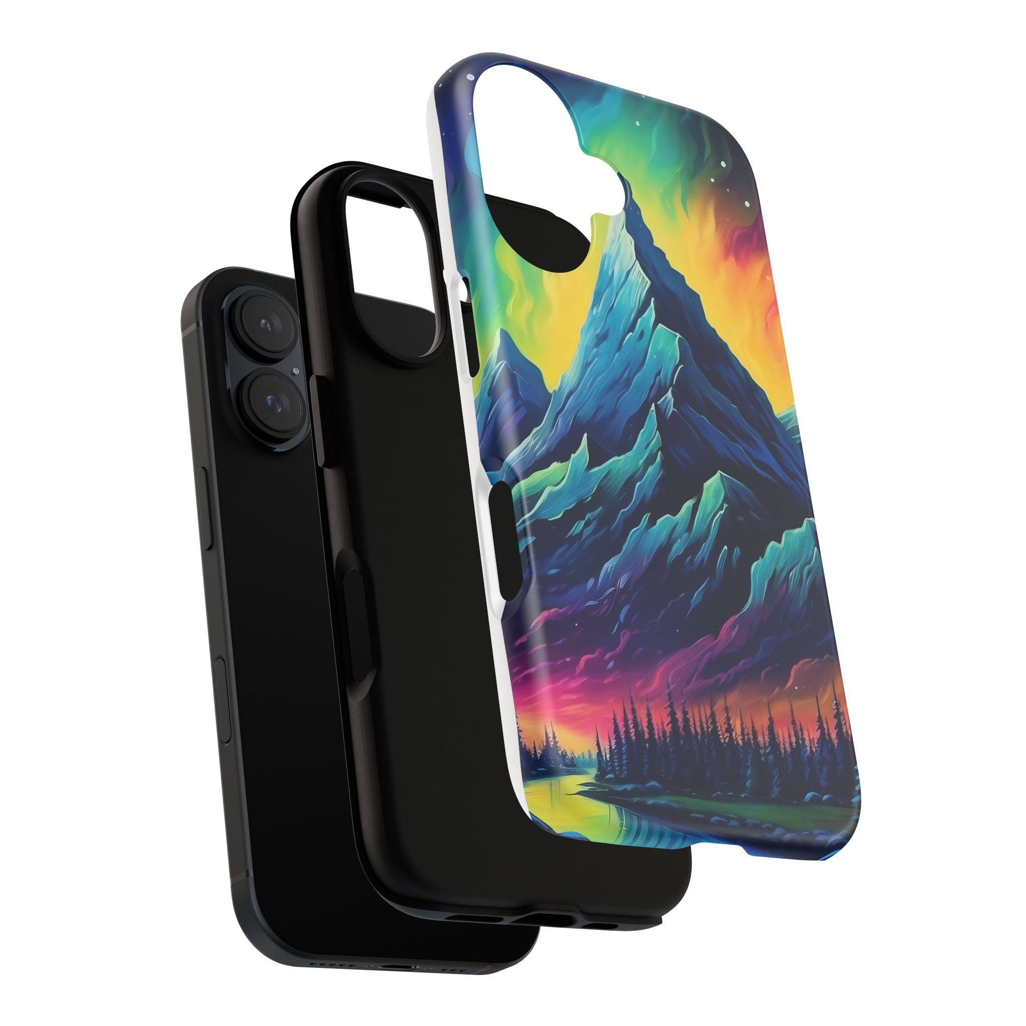 Aurora Mountain Hexagon iPhone Case