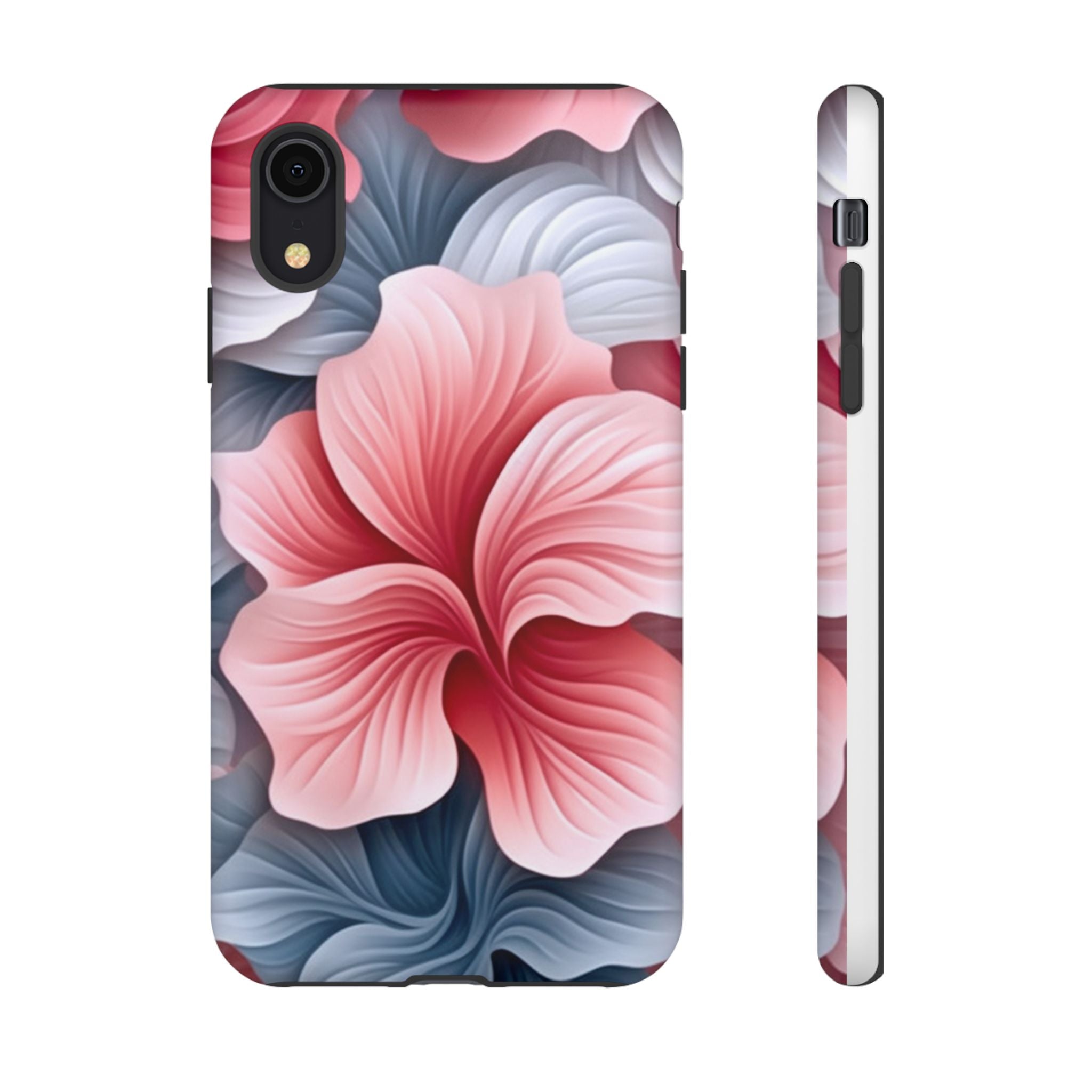 Abstract Floral Pink iPhone Case - Hexagon Stone