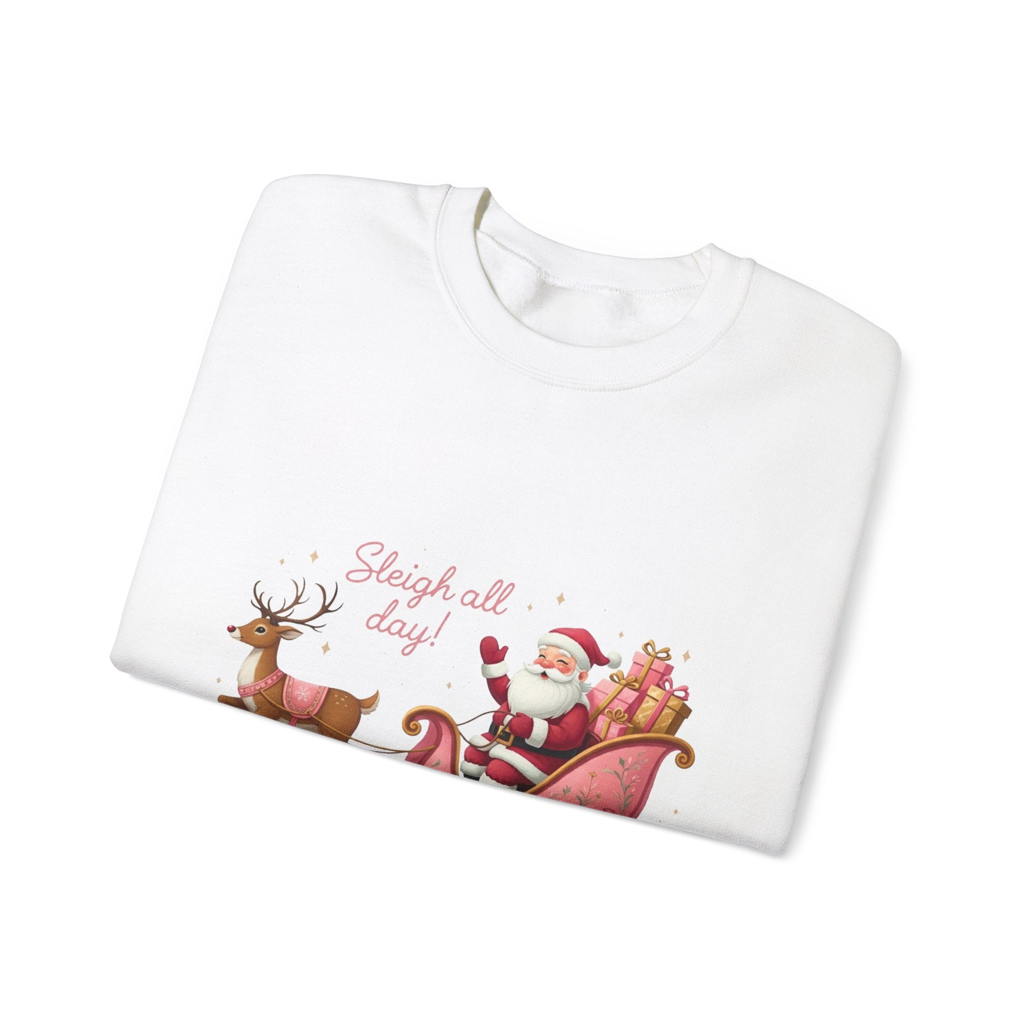 Pink Sleigh Santa Christmas Sweatshirt