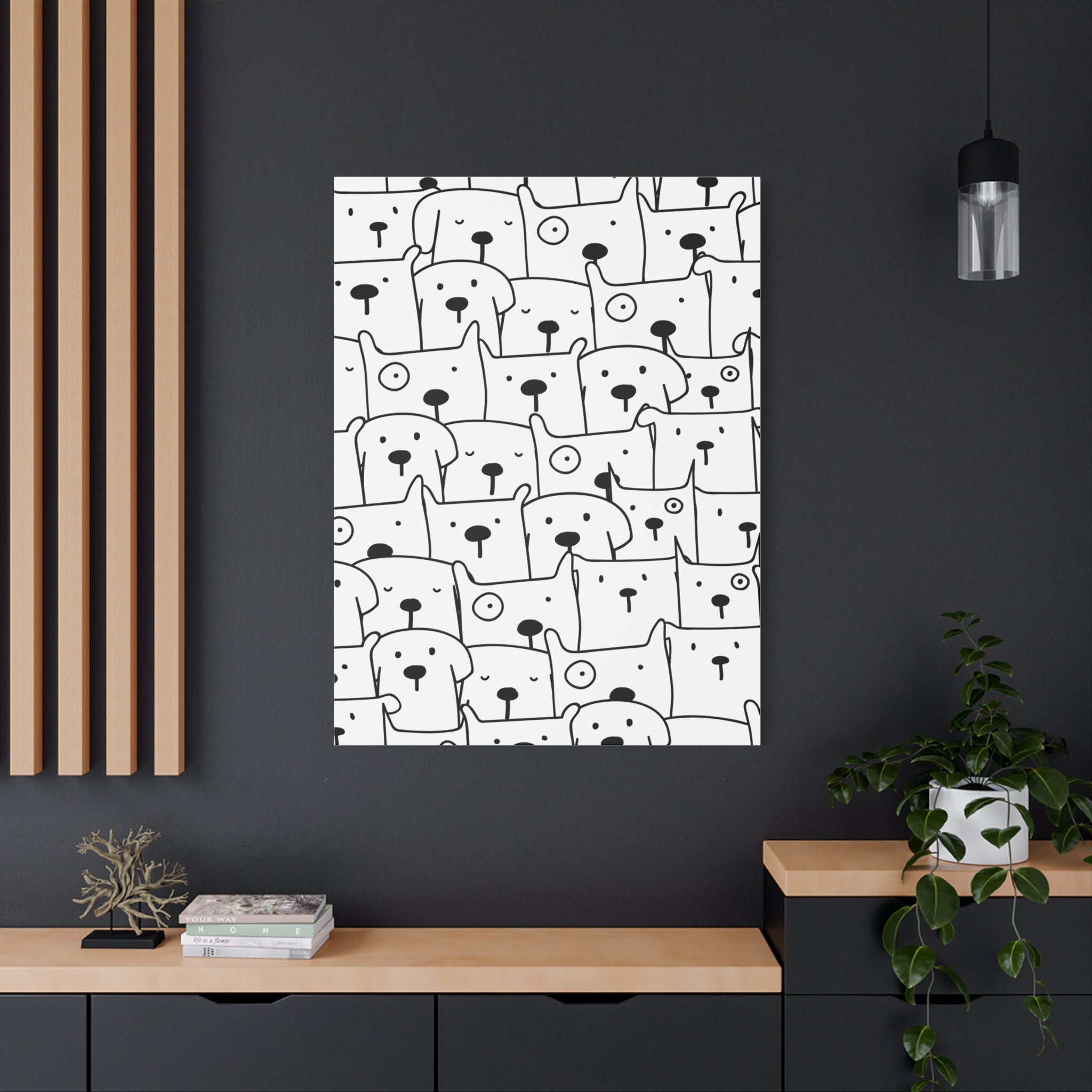 Cute Puppy Canvas Art - Dog Pattern