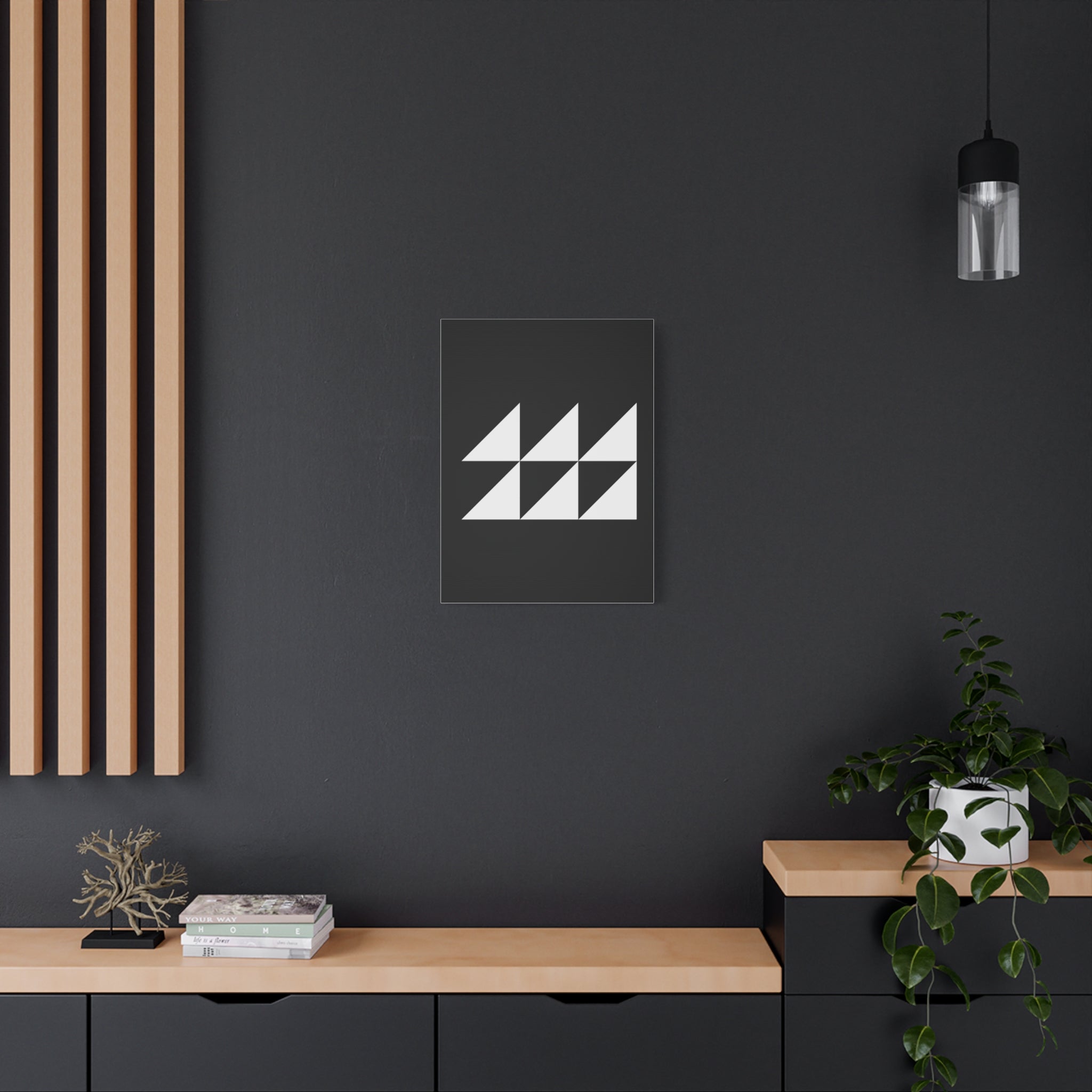 Geometric Triangles Matte Canvas Art