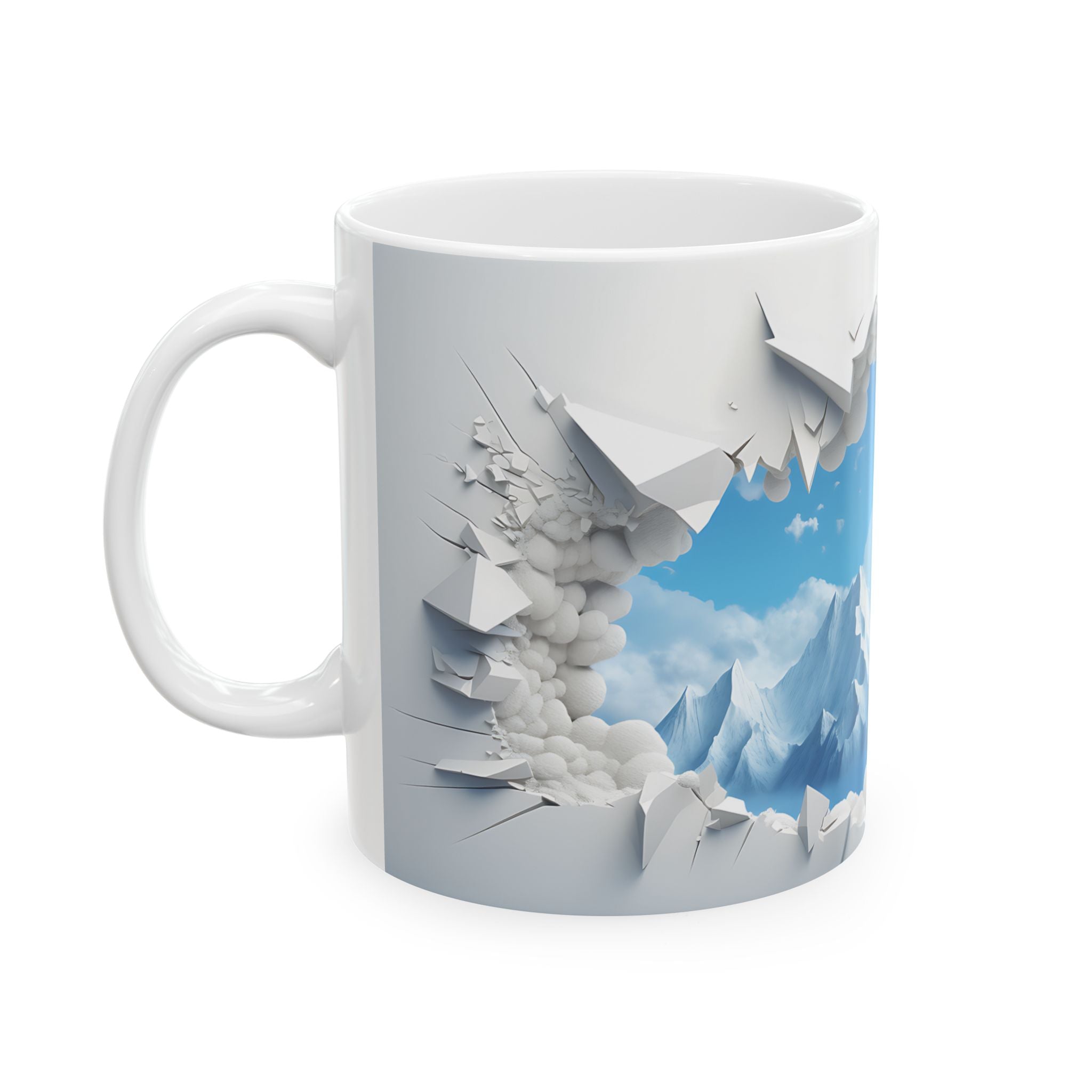 Mountain Escape Mug: Surreal Art