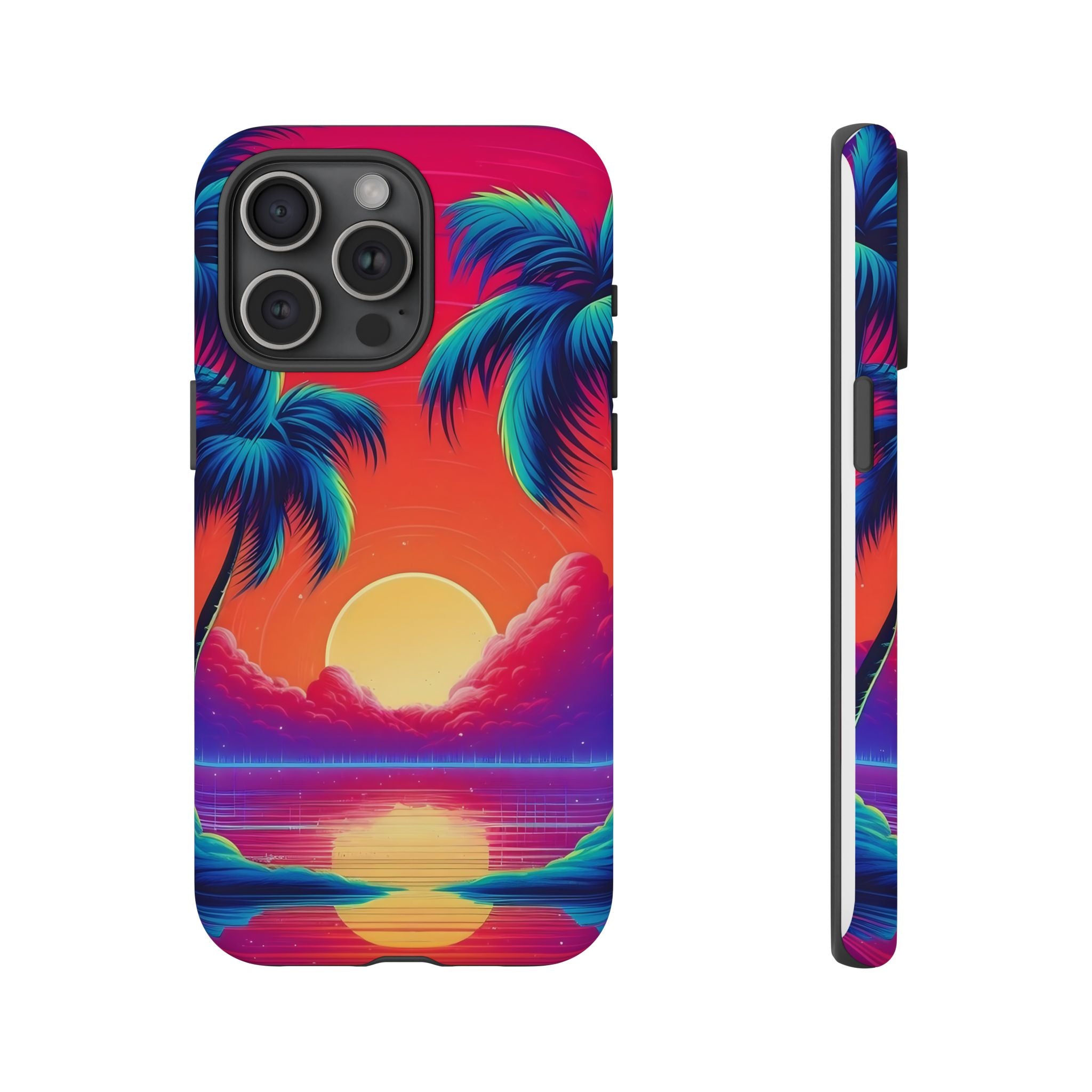 Sunset Palm Hexagon iPhone Case - Rugged