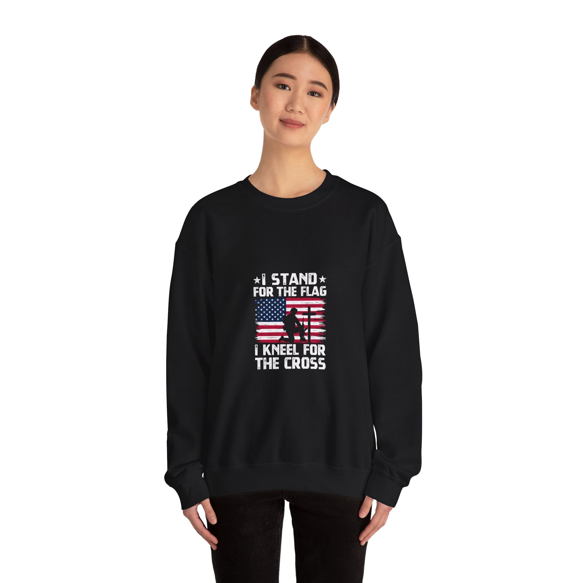 Patriotic Faith Sweatshirt: I Stand, I Kneel