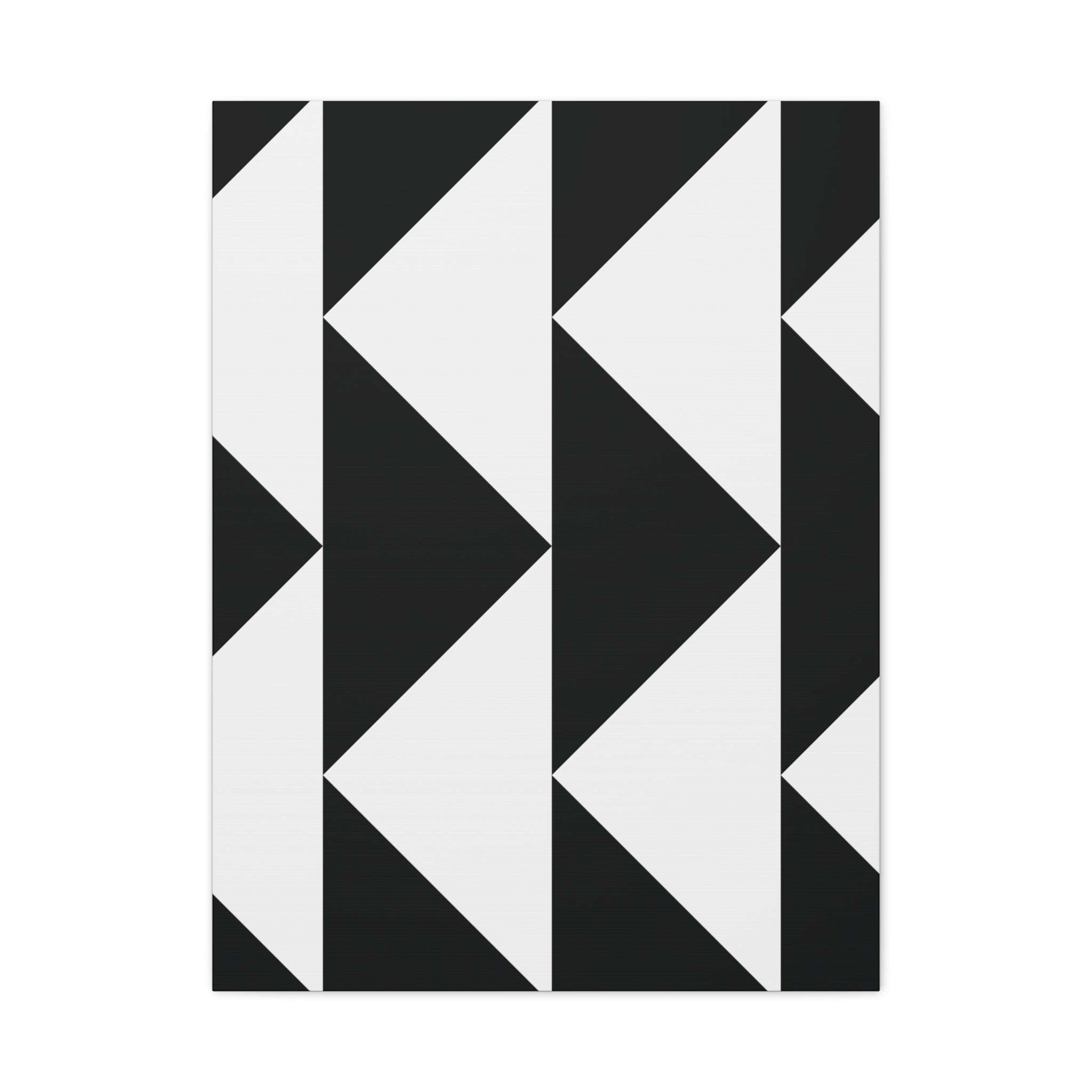 Black & White Triangle Geometric Canvas Art