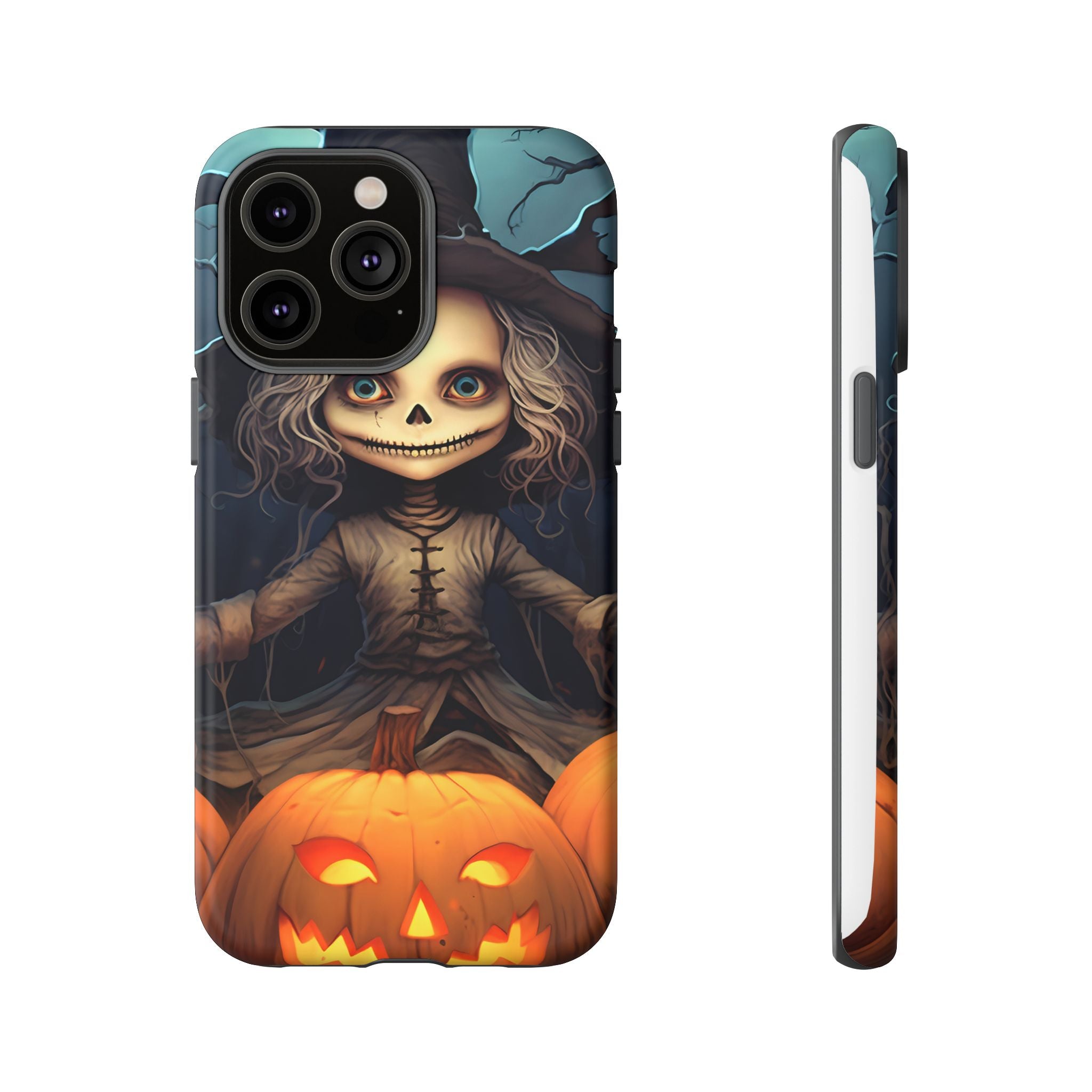 Spooky Skull Girl Halloween iPhone Case - Hexagon Stone