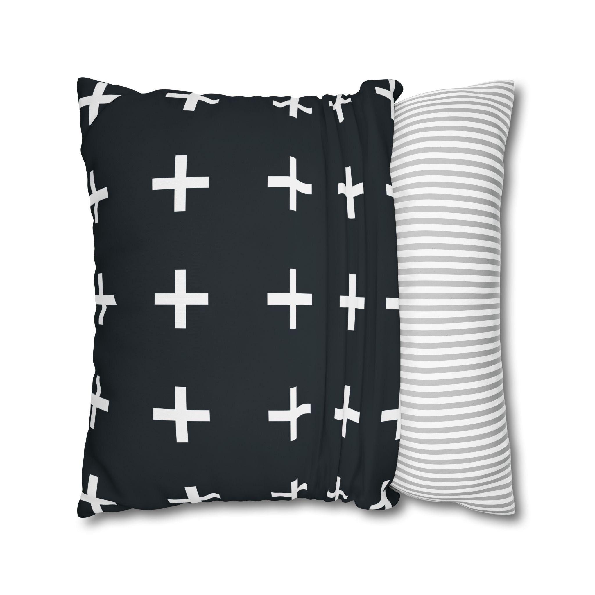 Teal Plus Sign Pillowcase - Geometric Design