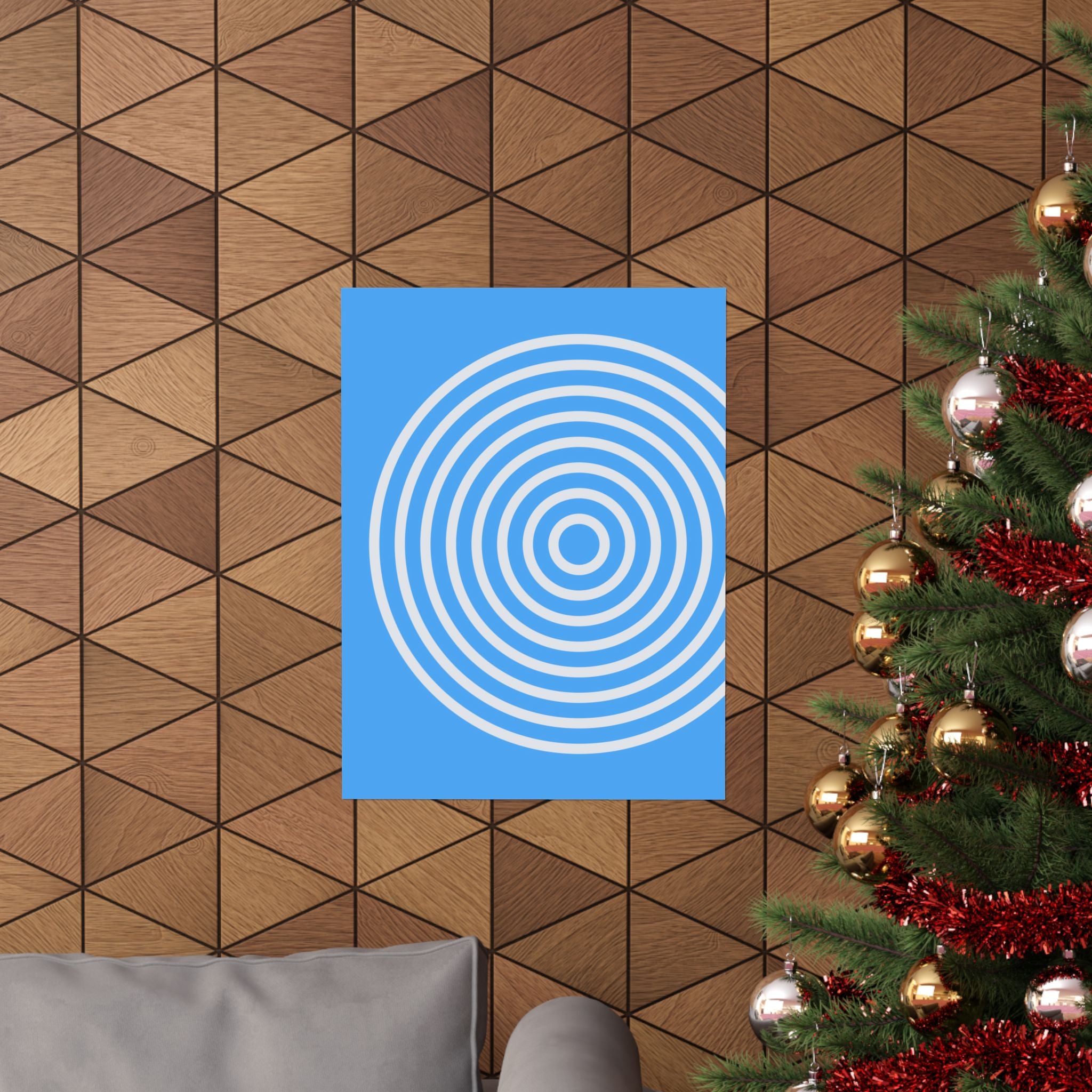 Minimalist Blue Circle Ripple Poster