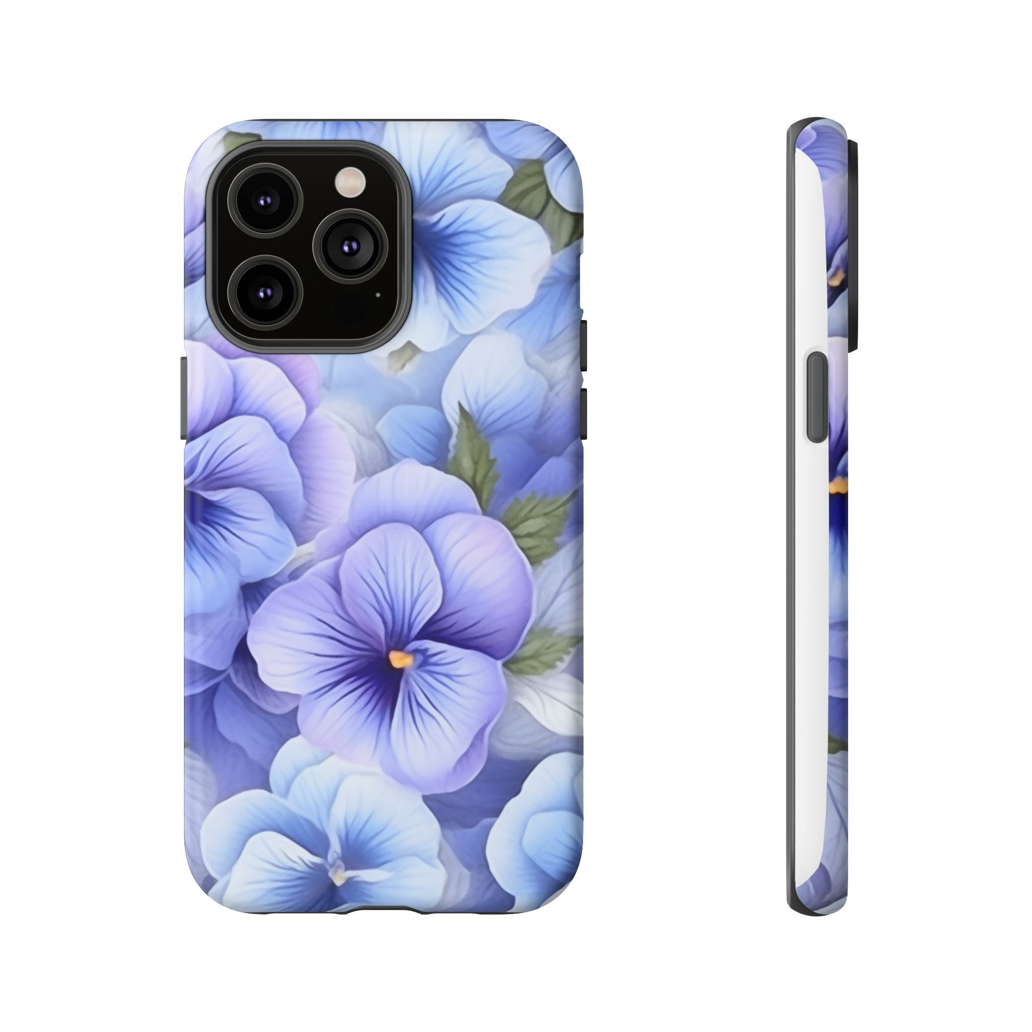 Dreamy Pansy Blue iPhone Case - Hexagon Stone