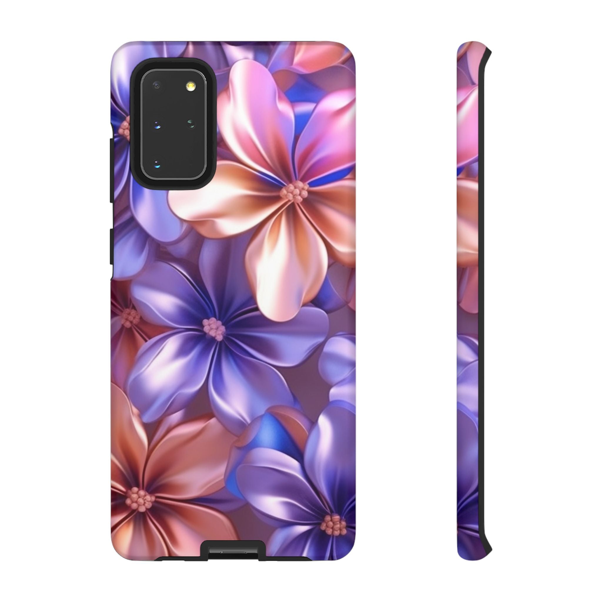 Metallic Flower Samsung Case - Rose Gold & Lavender