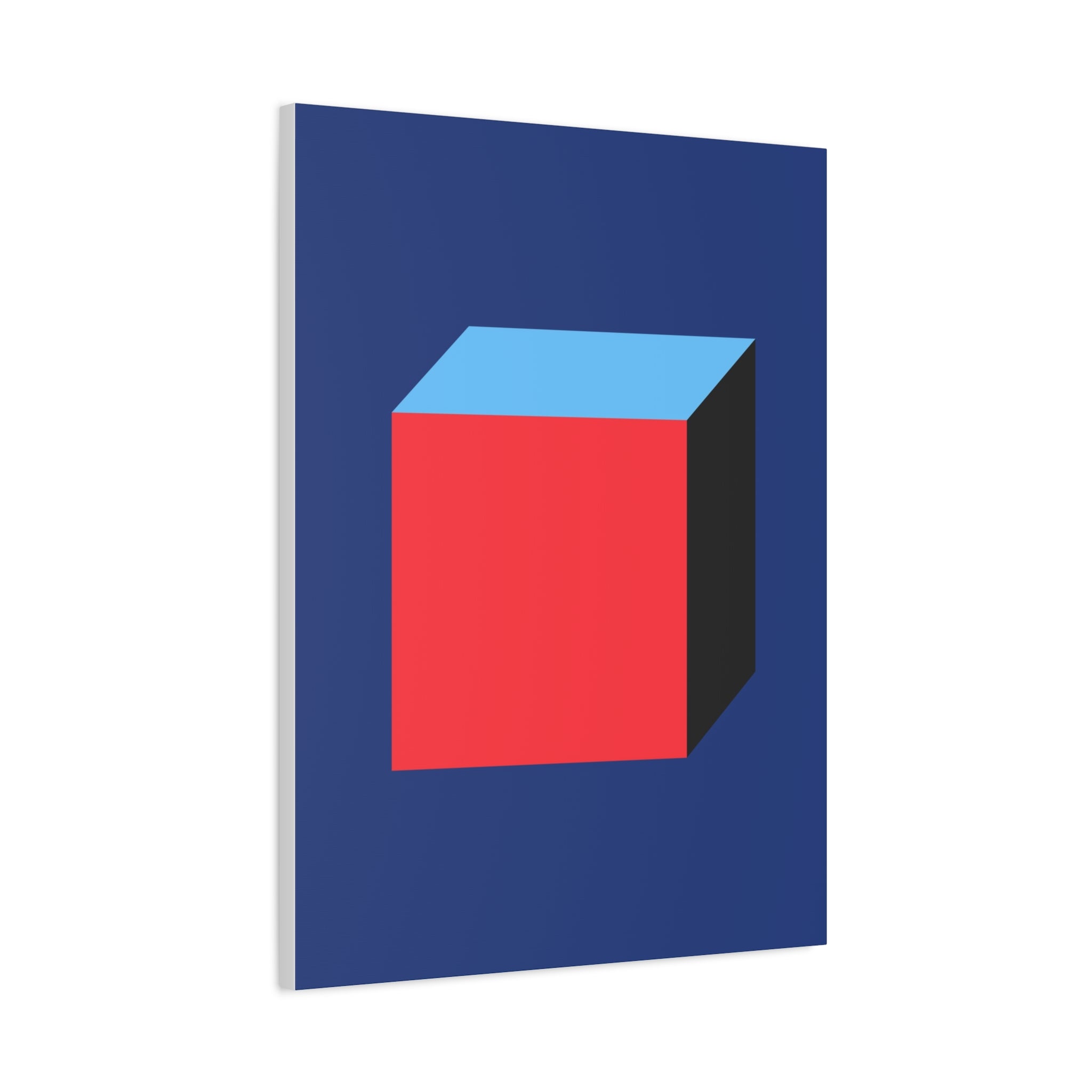 Abstract Red & Blue Cube Canvas Art