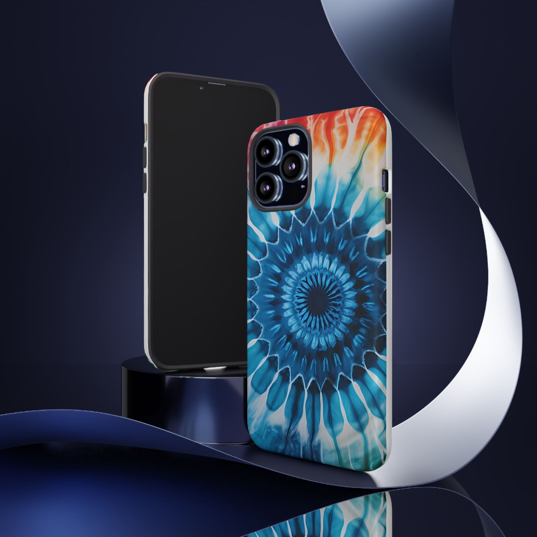 Cosmic Mandala Tie-Dye iPhone Case - Rugged Hexagon Stone