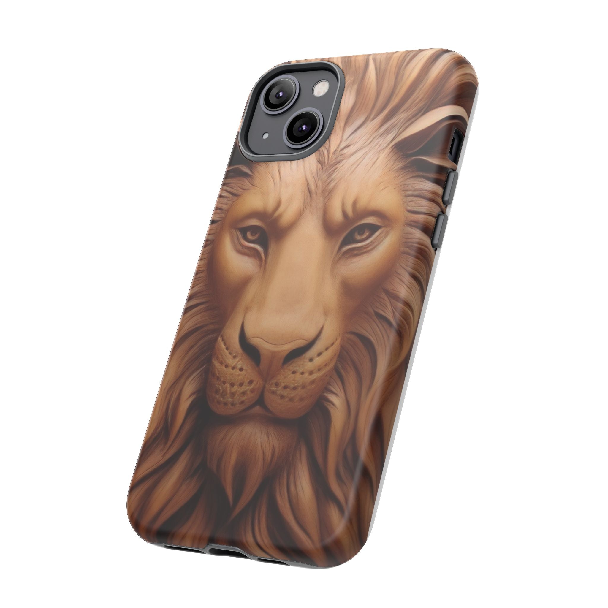 Majestic Lion Head Hexagon Stone iPhone Case