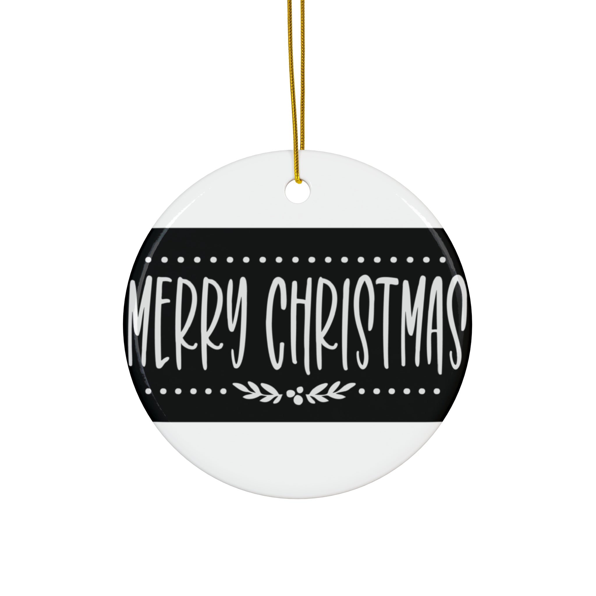 Merry Christmas Minimalist Ceramic Ornament