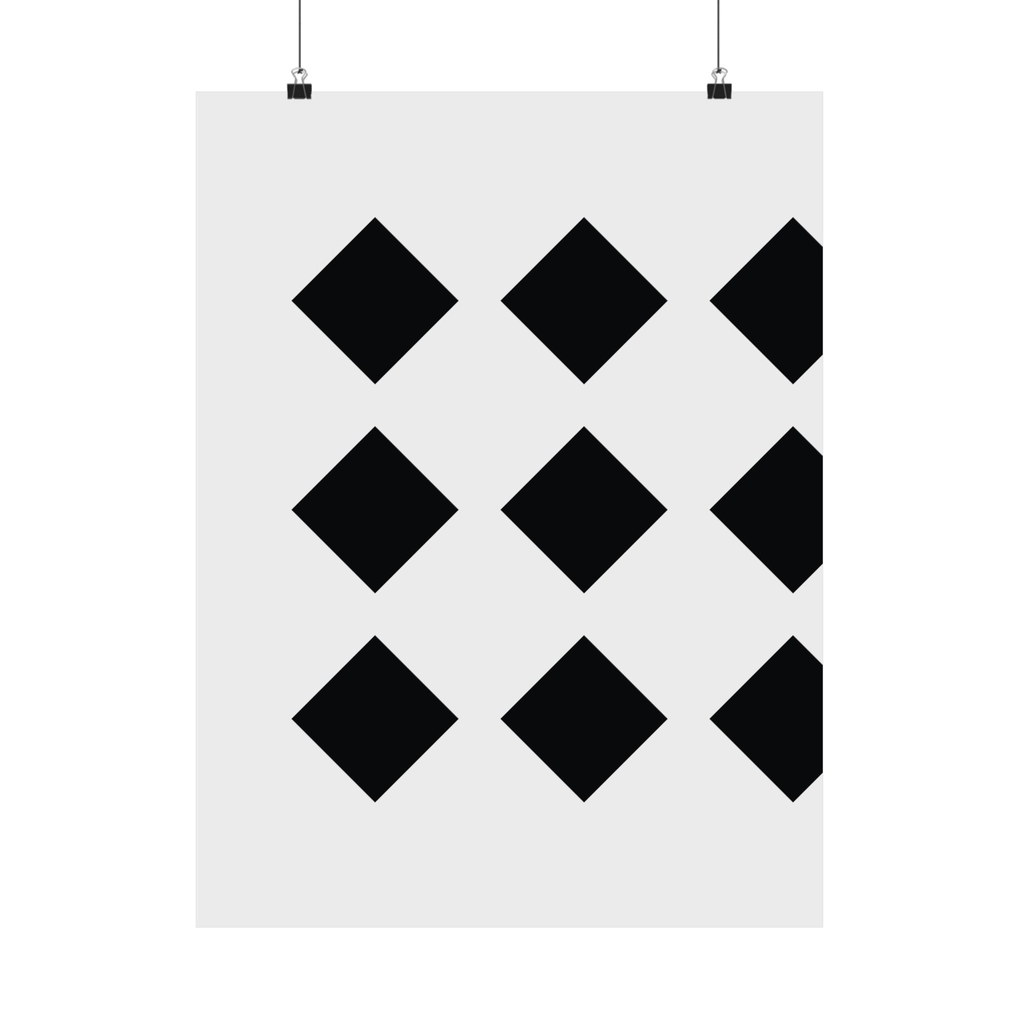 Black Diamond Grid: Minimalist Art Poster