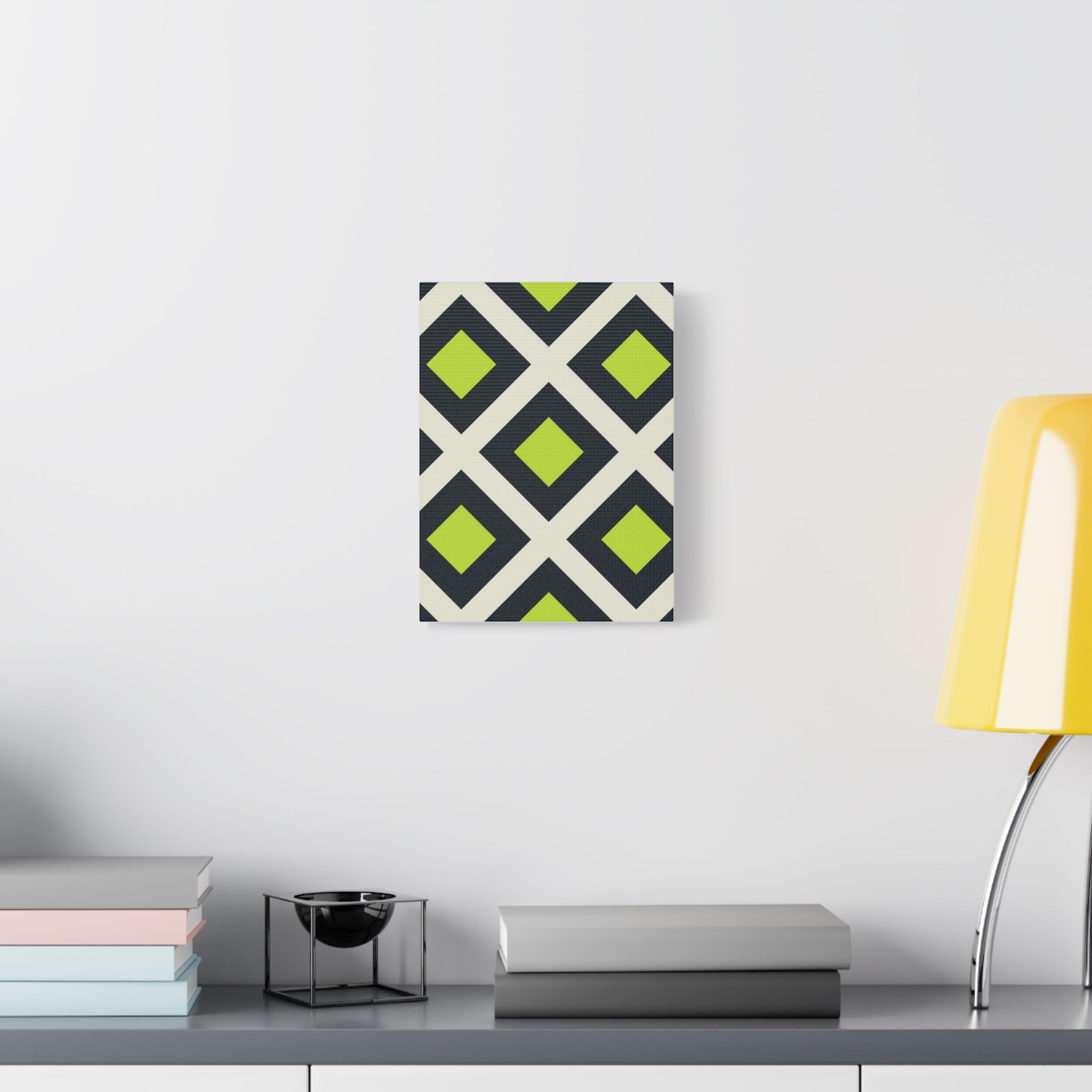 Geometric Teal & Green Canvas Art