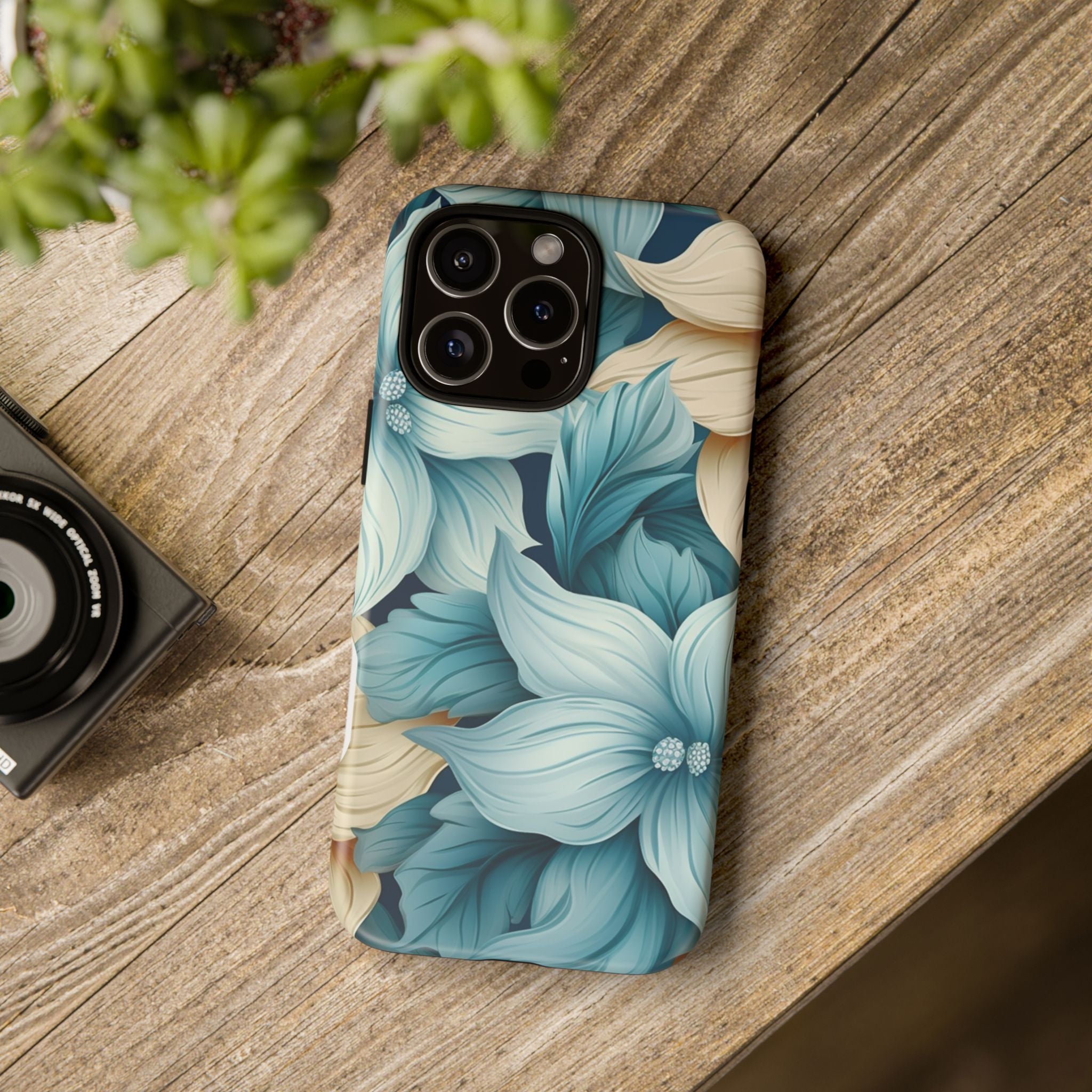 Teal Floral Hexagon iPhone Case - Rugged