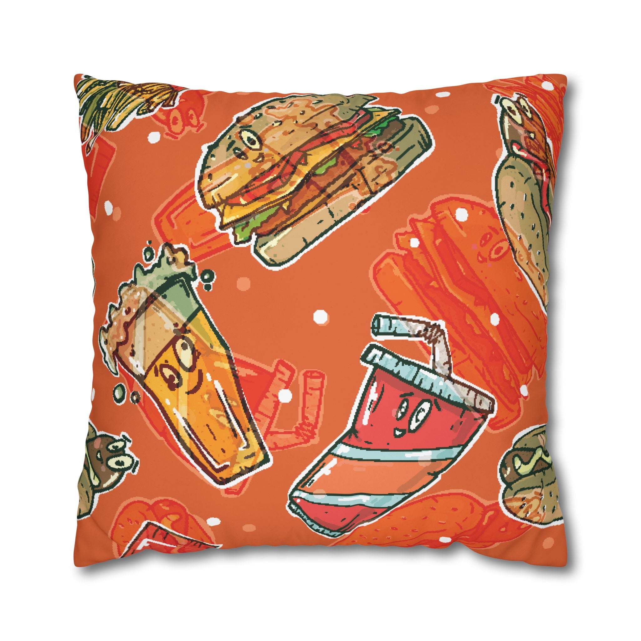 Happy Food Fast Food Pillowcase