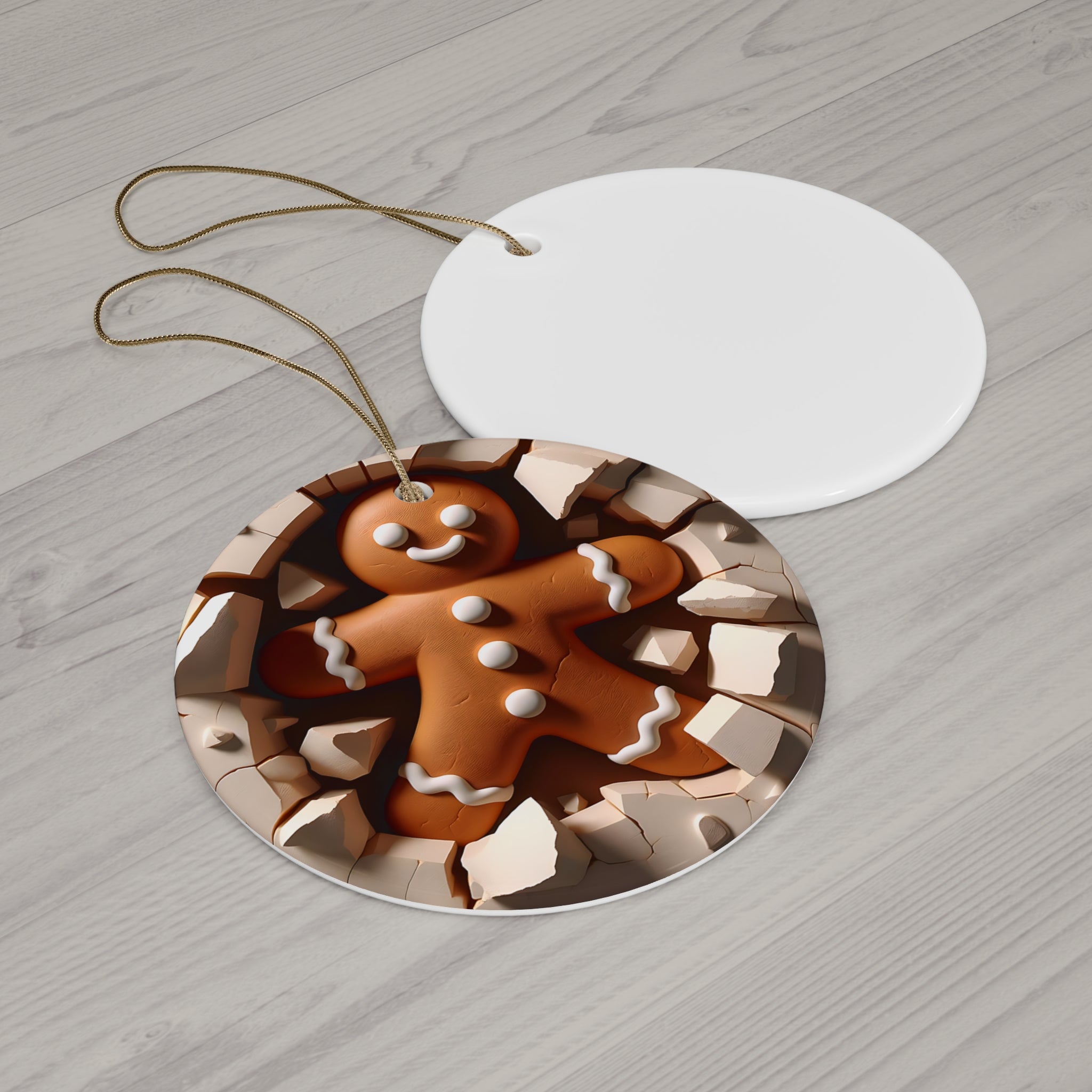 Gingerbread Breakout Ceramic Ornament