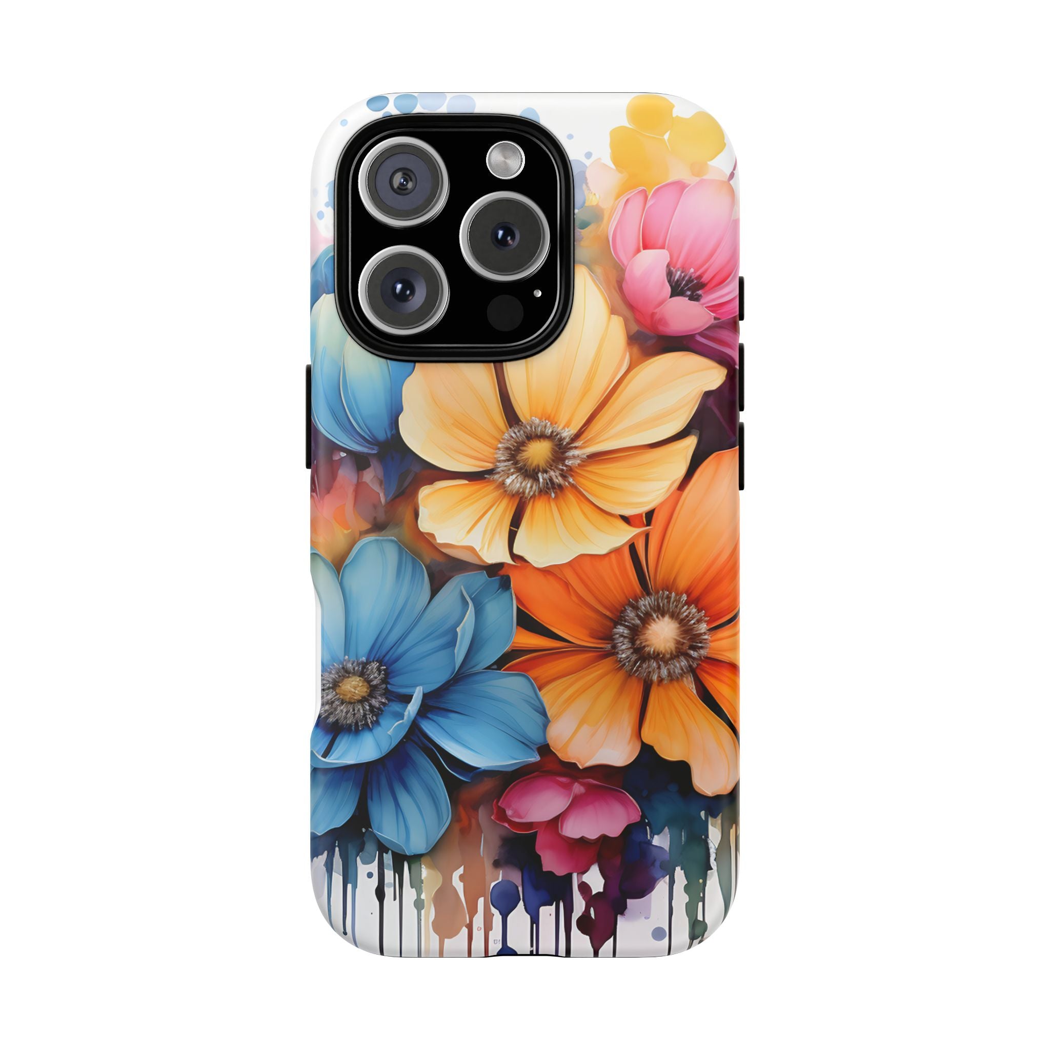 Vibrant Floral Watercolor iPhone Case - Hexagon Stone