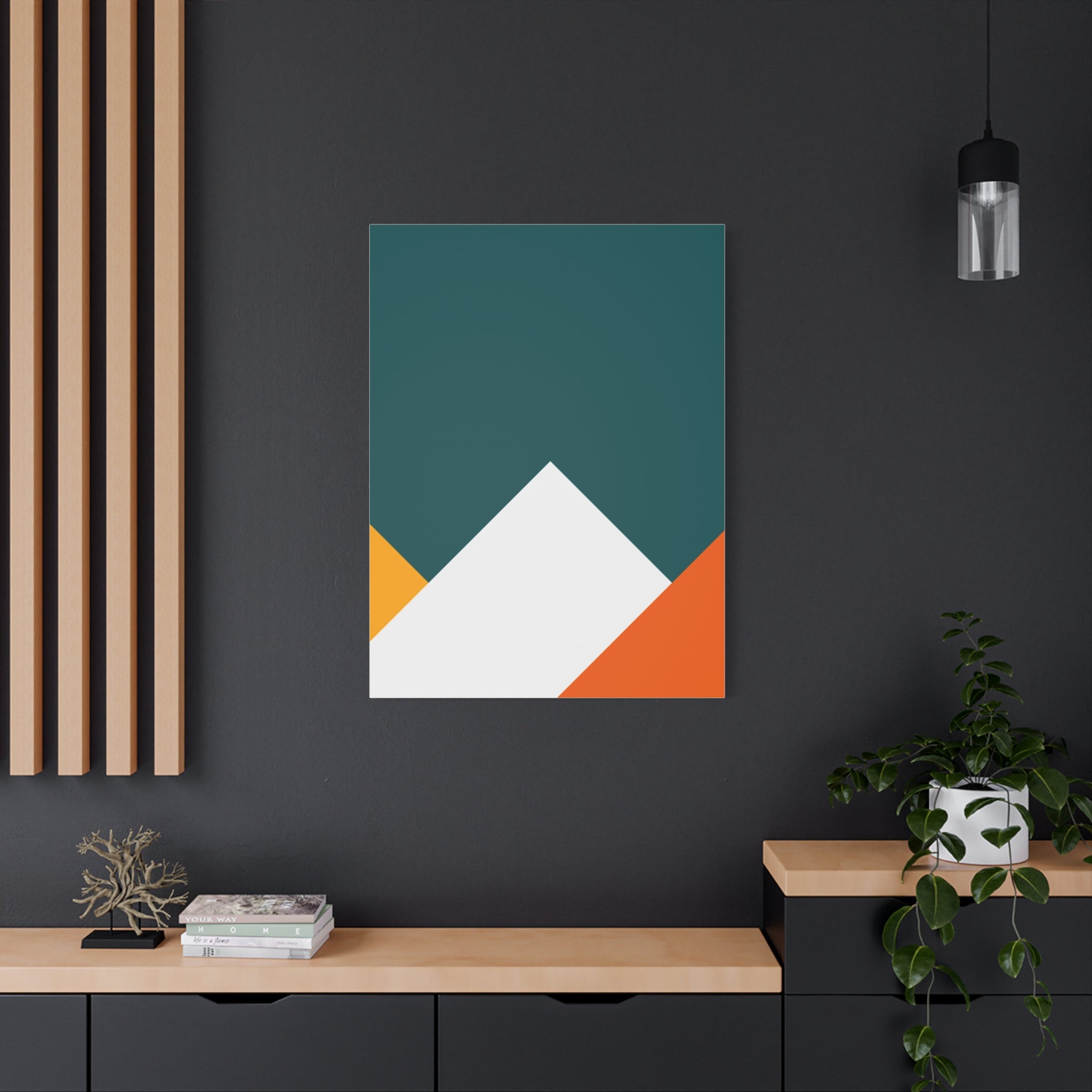 Abstract Geometric Mountain Canvas Art