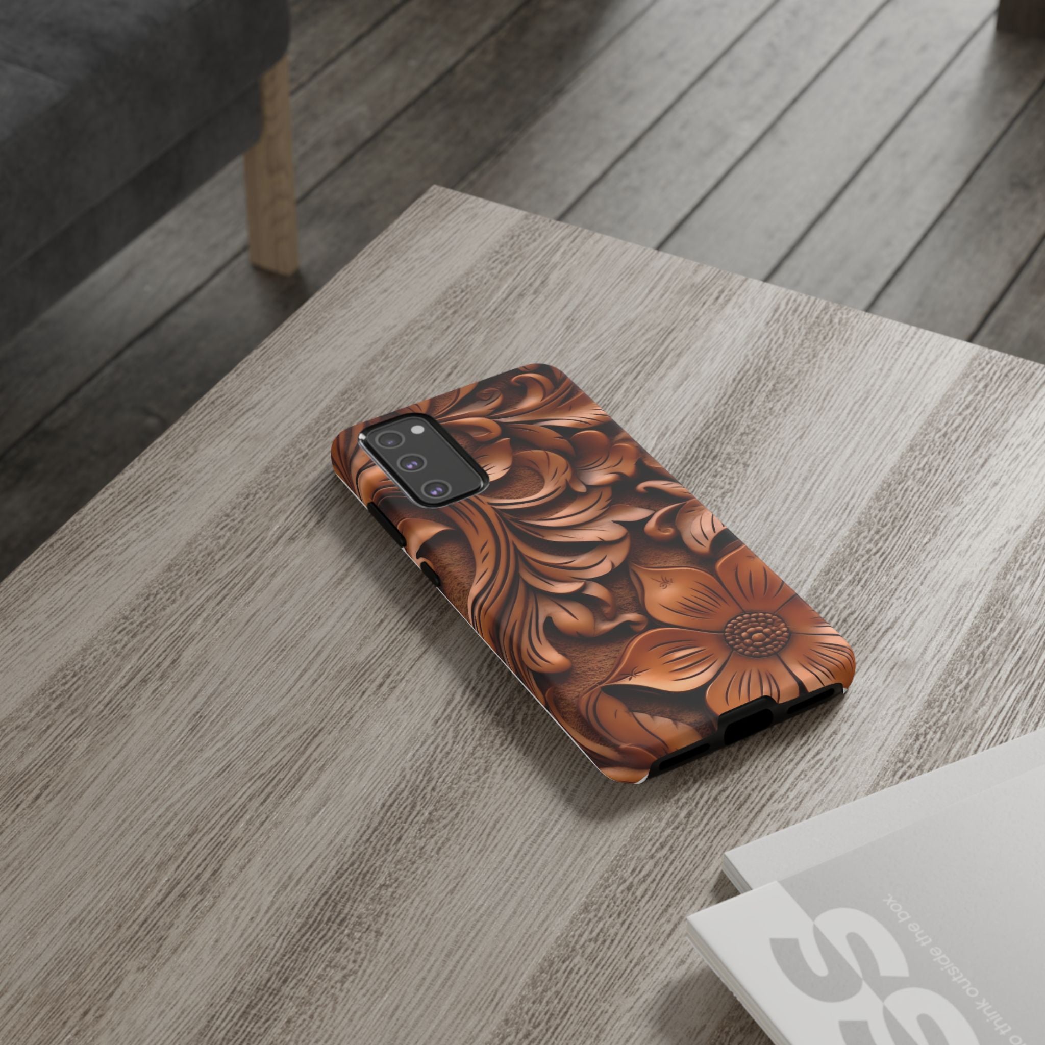 Baroque Floral Wood Samsung Case