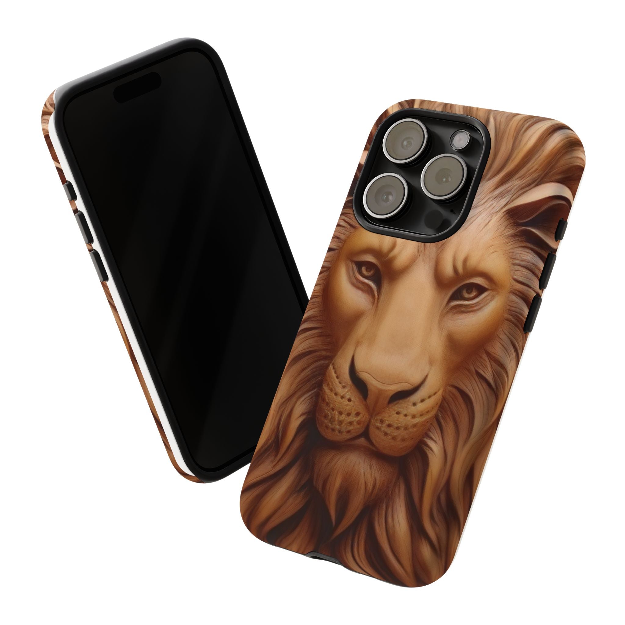 Majestic Lion Head Hexagon Stone iPhone Case