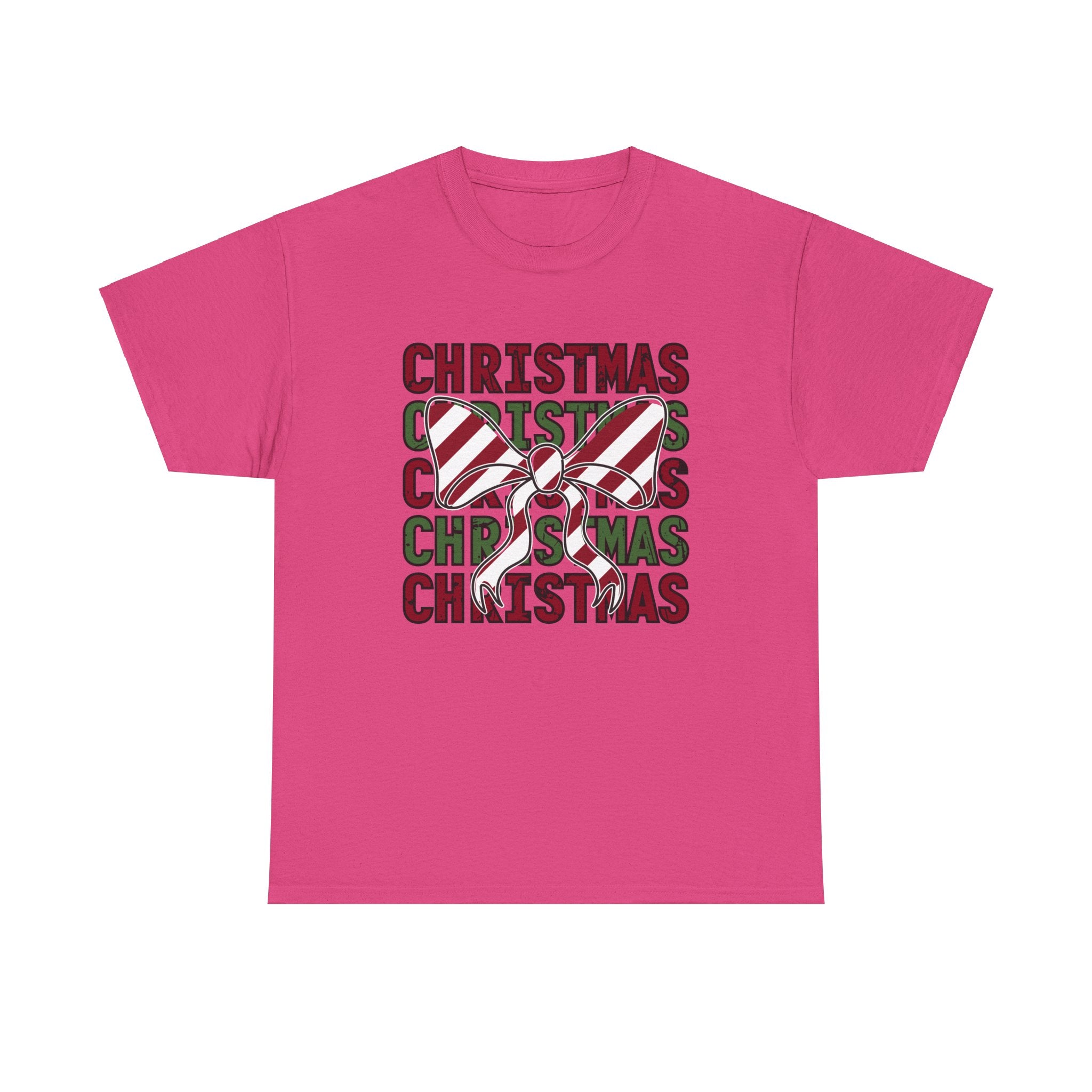 Candy Cane Bow Christmas T-Shirt