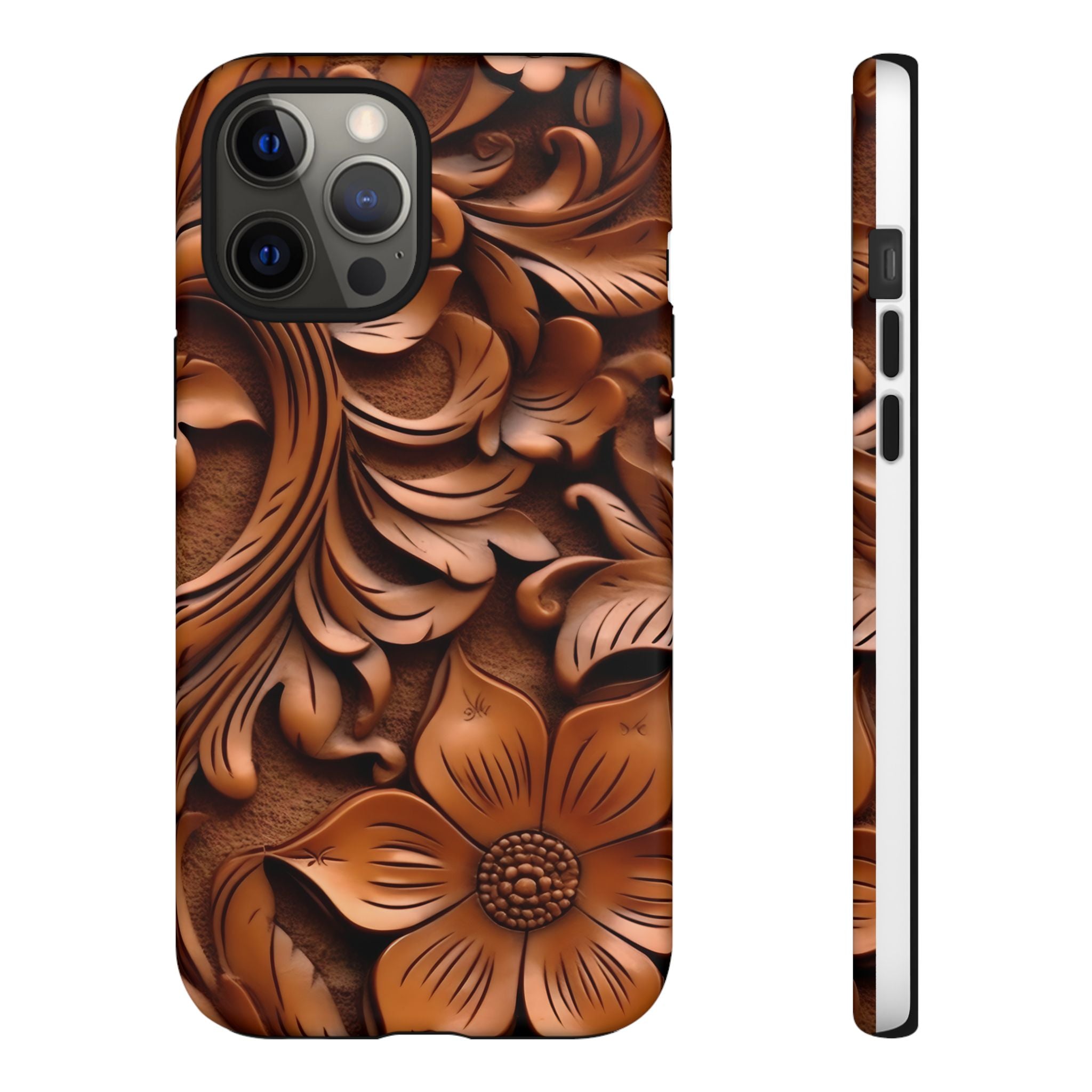 Baroque Floral Hexagon Stone iPhone Case