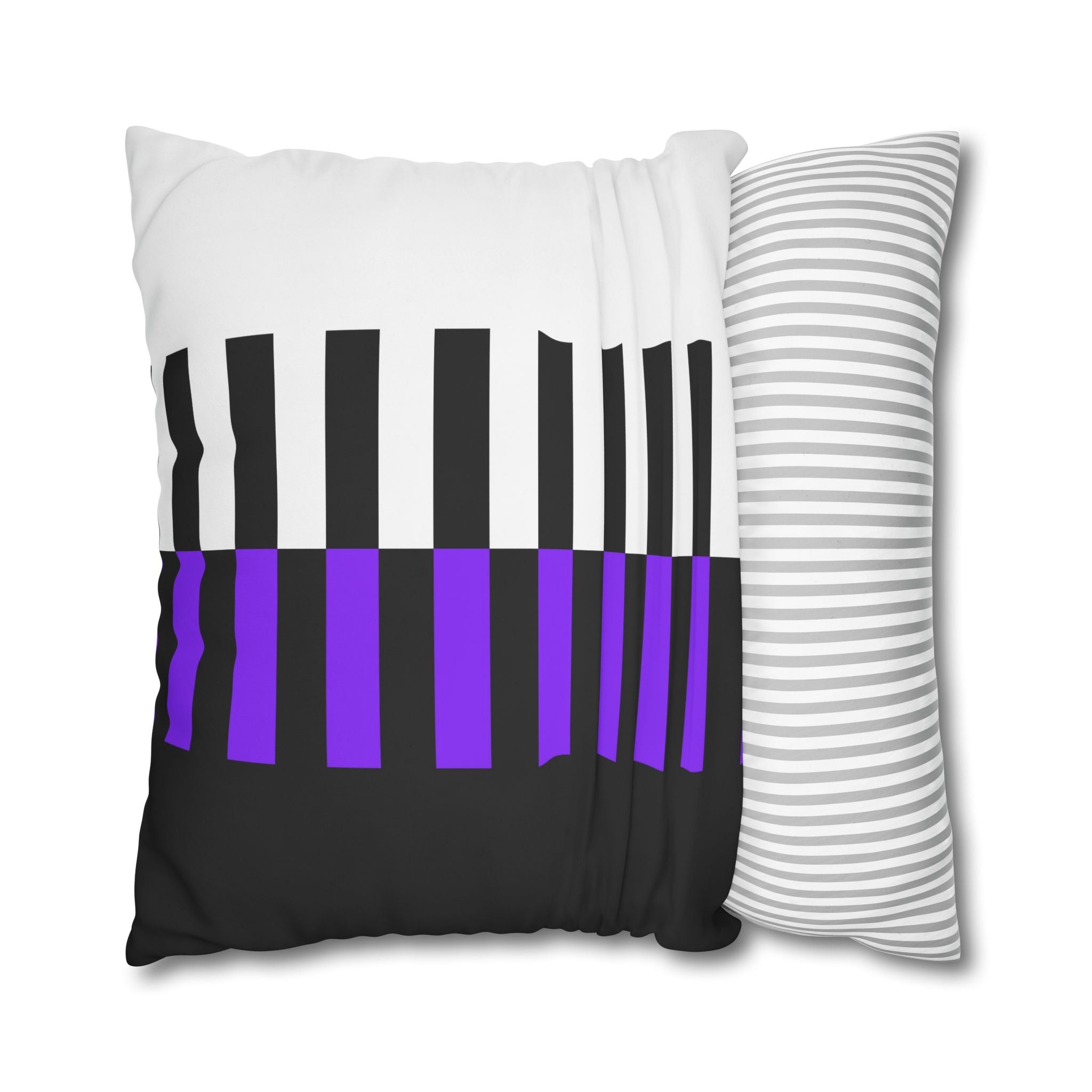 Abstract Piano Pillowcase - Purple & Black