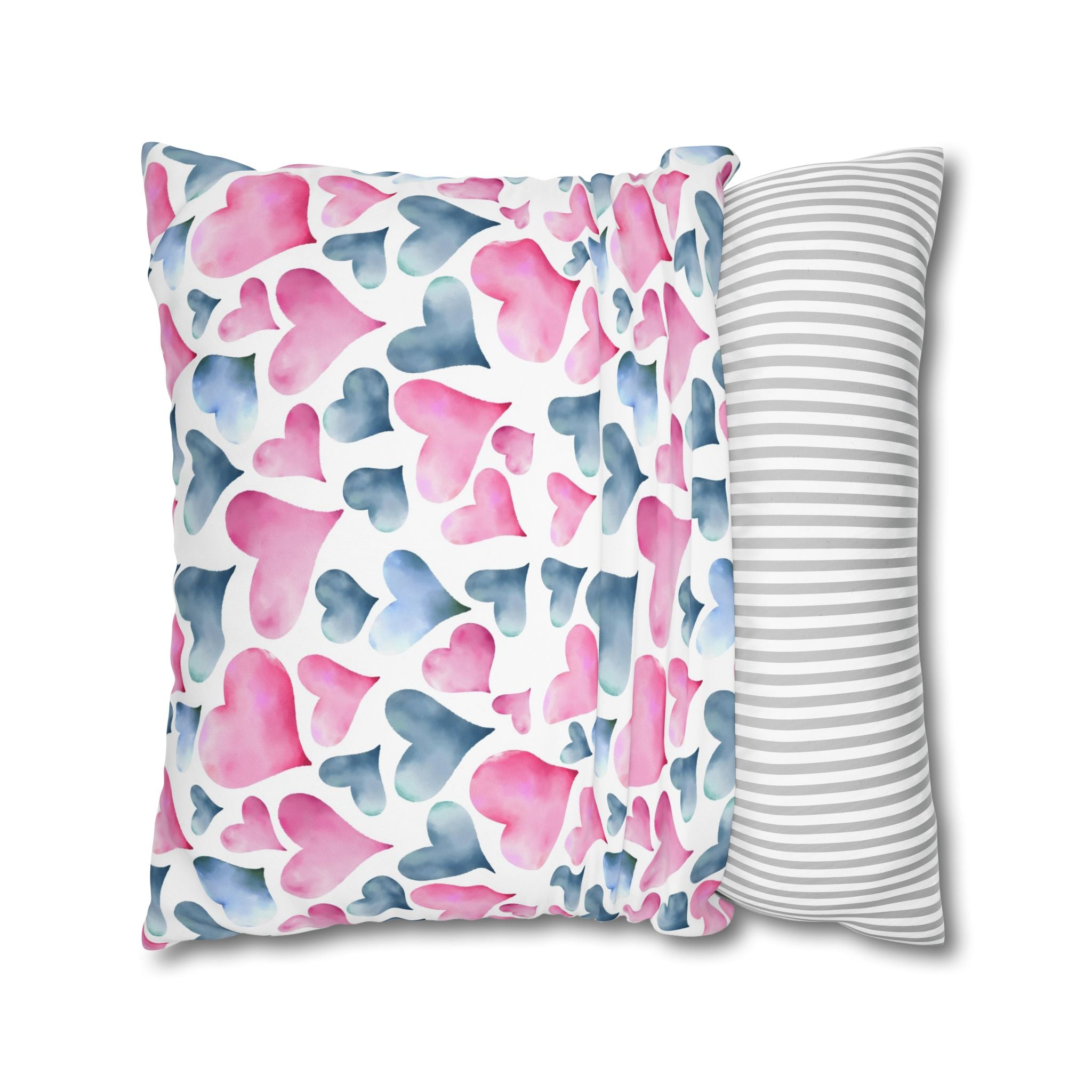 Watercolor Heart Pillowcase - Soft & Romantic